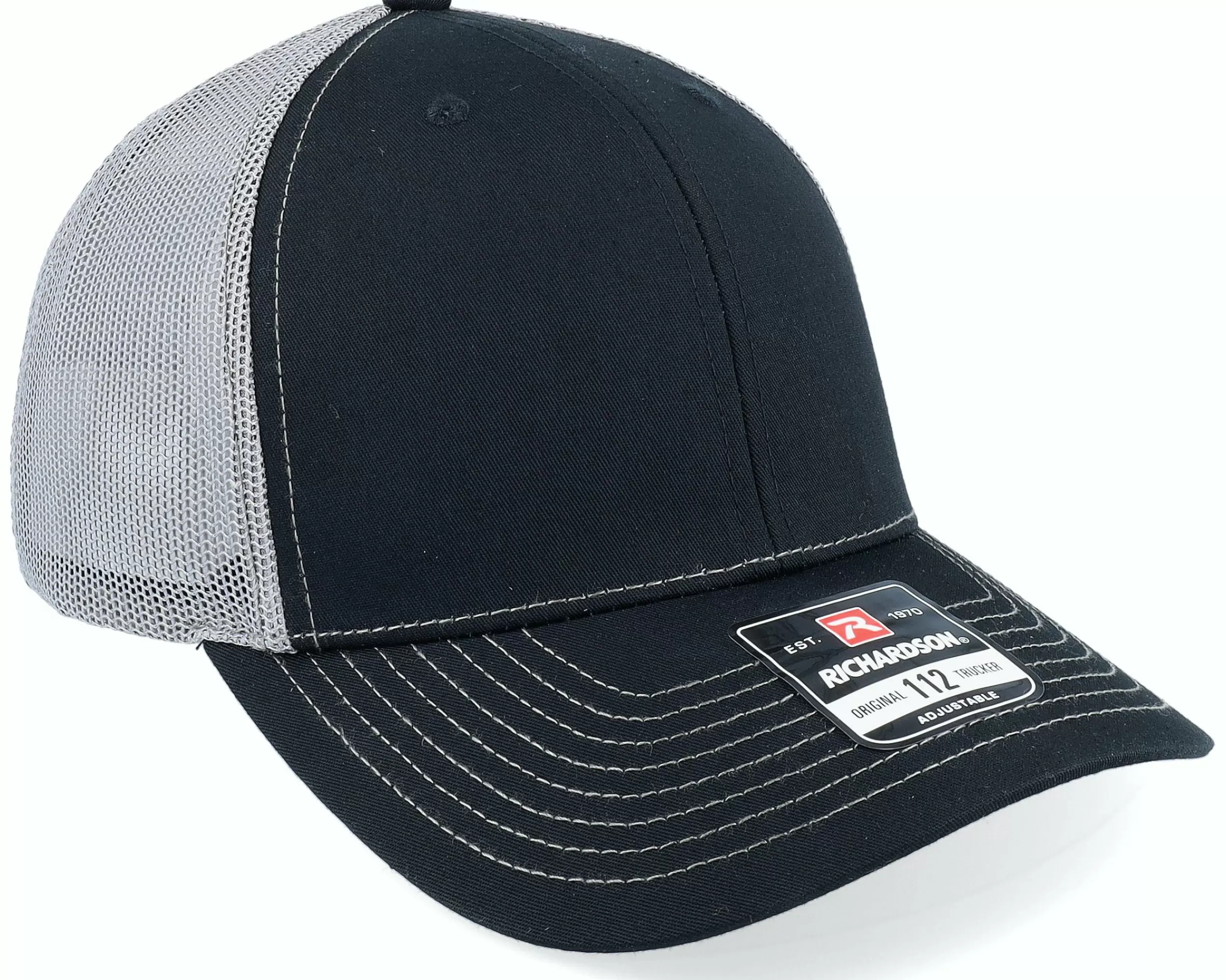 Richardson 112 Split Black/Charcoal Trucker - -Unisex Trucker