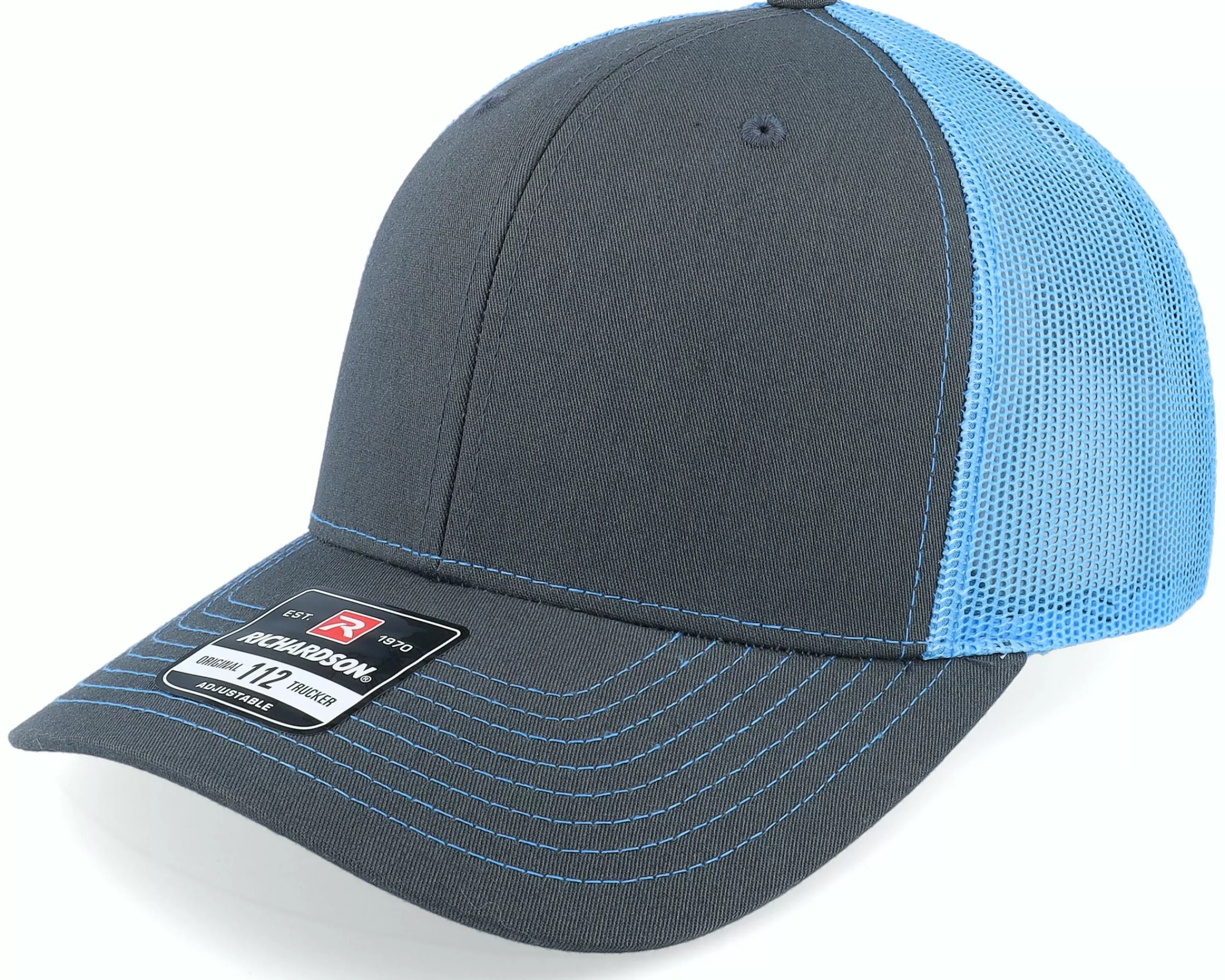 Richardson 112 Split Charcoal/Columbia Blue Trucker - -Unisex Trucker