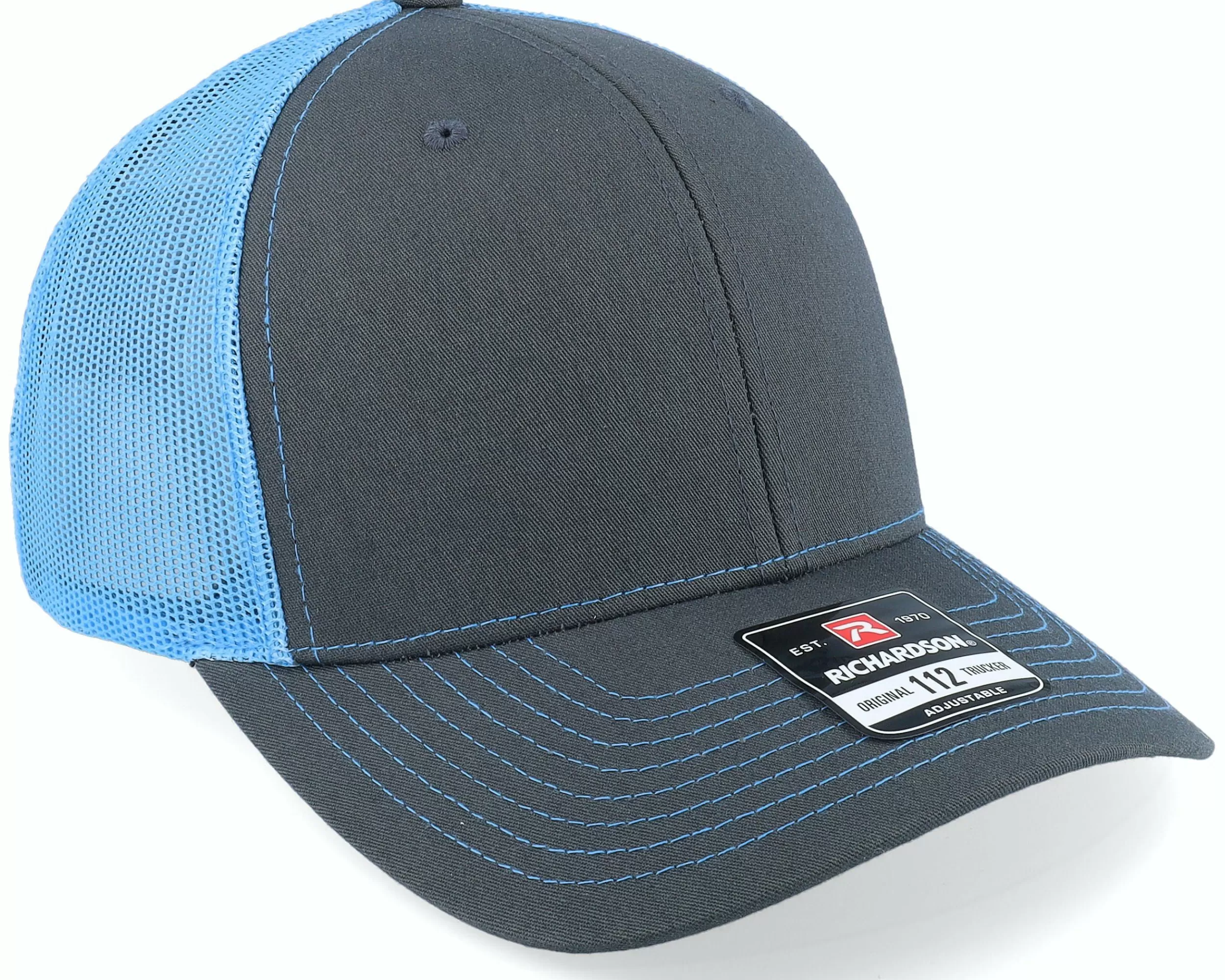 Richardson 112 Split Charcoal/Columbia Blue Trucker - -Unisex Trucker