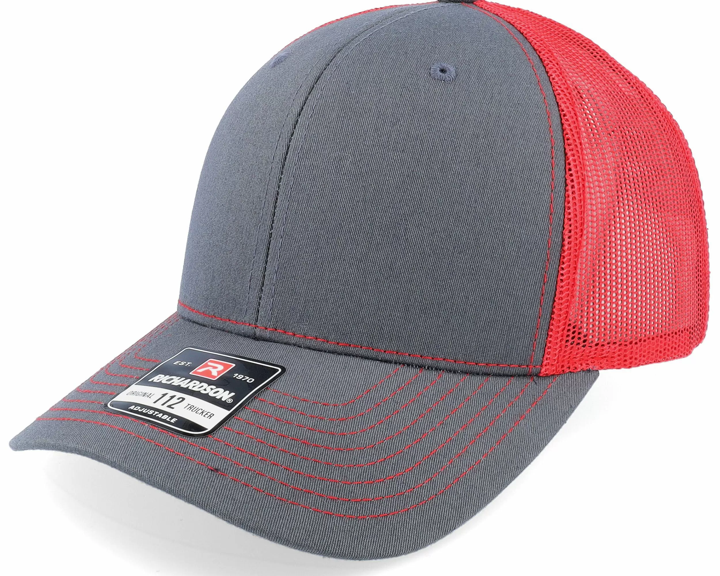 Richardson 112 Split Charcoal/Red Trucker - -Unisex Trucker