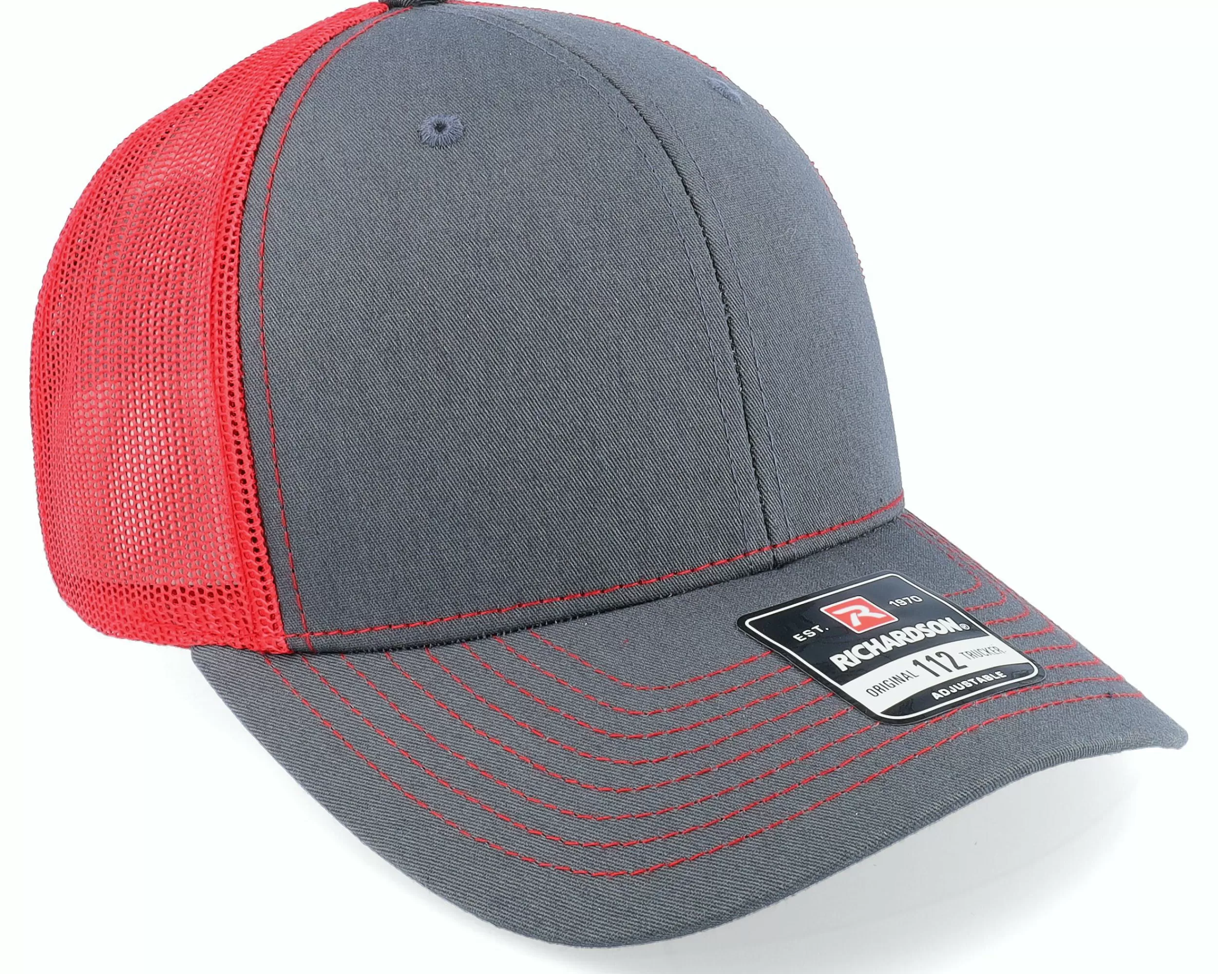 Richardson 112 Split Charcoal/Red Trucker - -Unisex Trucker