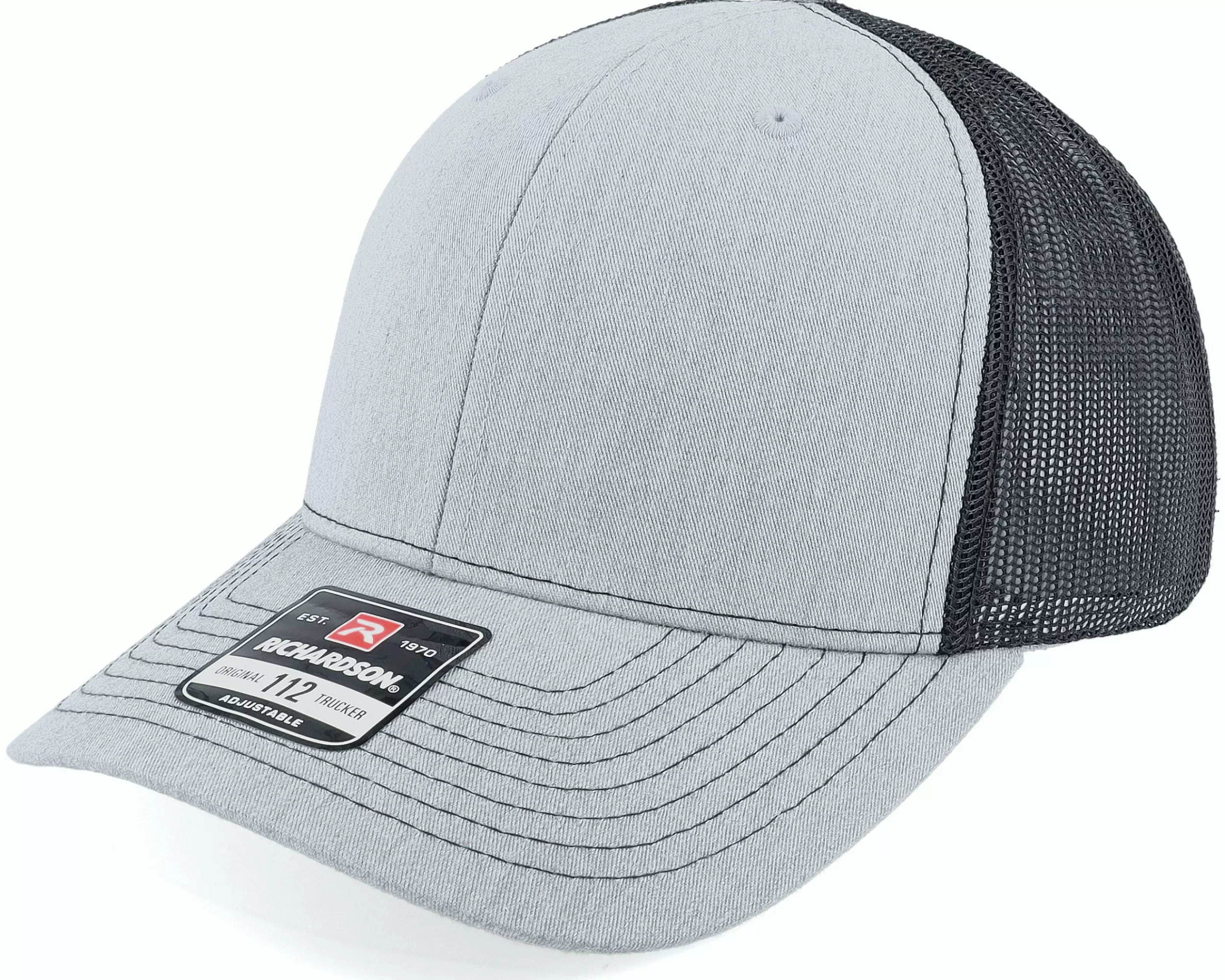 Richardson 112 Split Heather Grey/Black Trucker - -Unisex Trucker