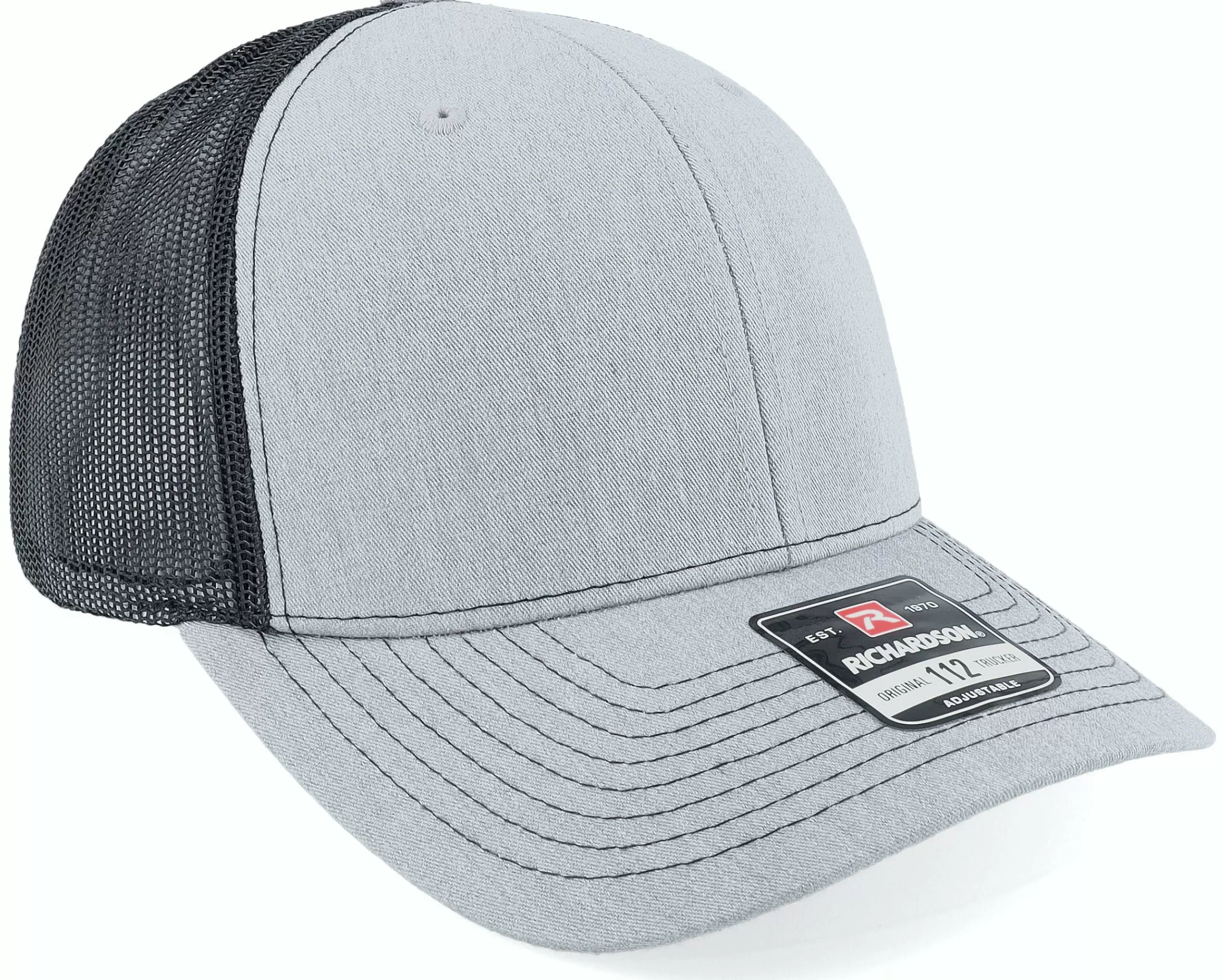 Richardson 112 Split Heather Grey/Black Trucker - -Unisex Trucker