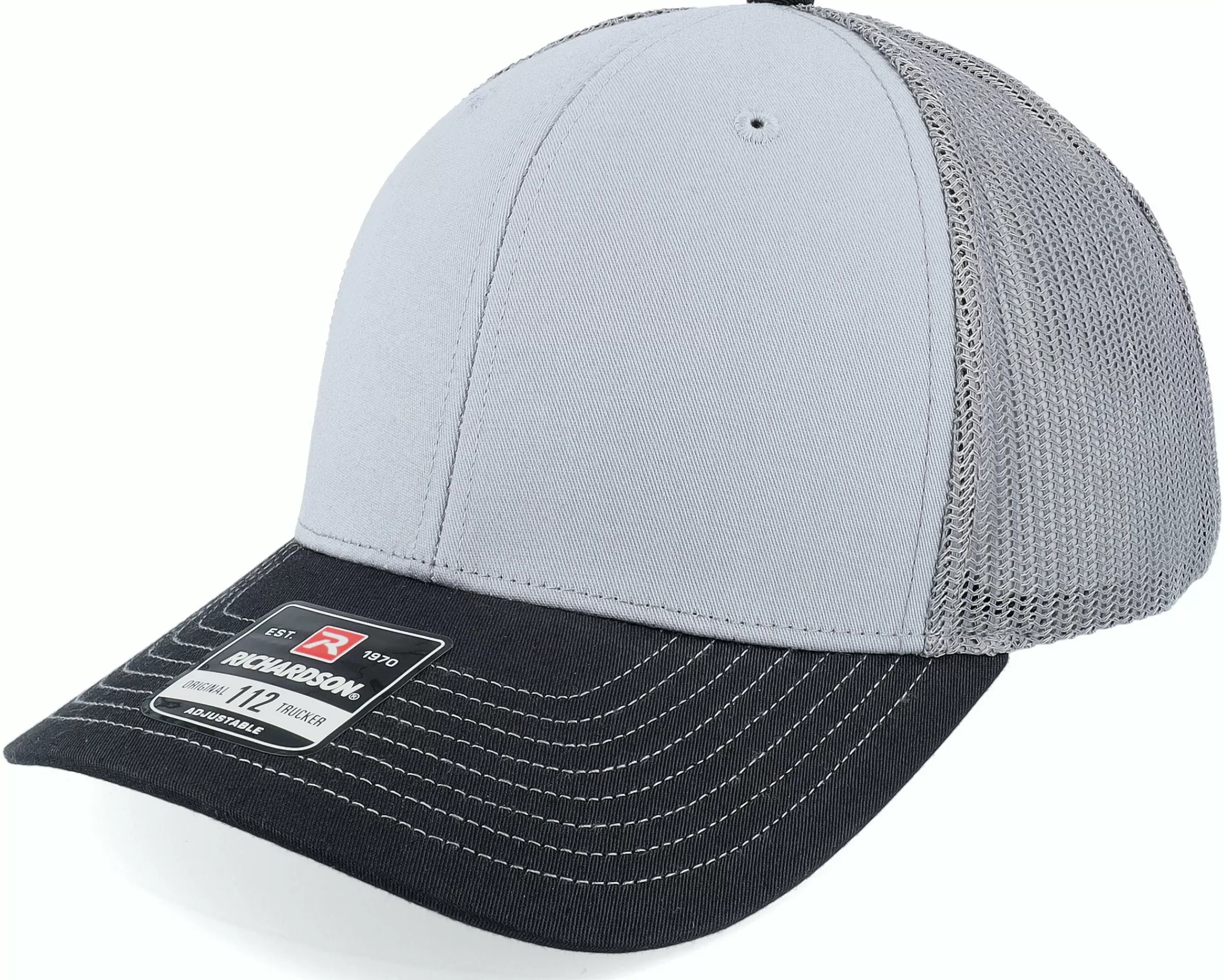 Richardson 112 Tri Grey/Charcoal/Black Trucker - -Unisex Trucker