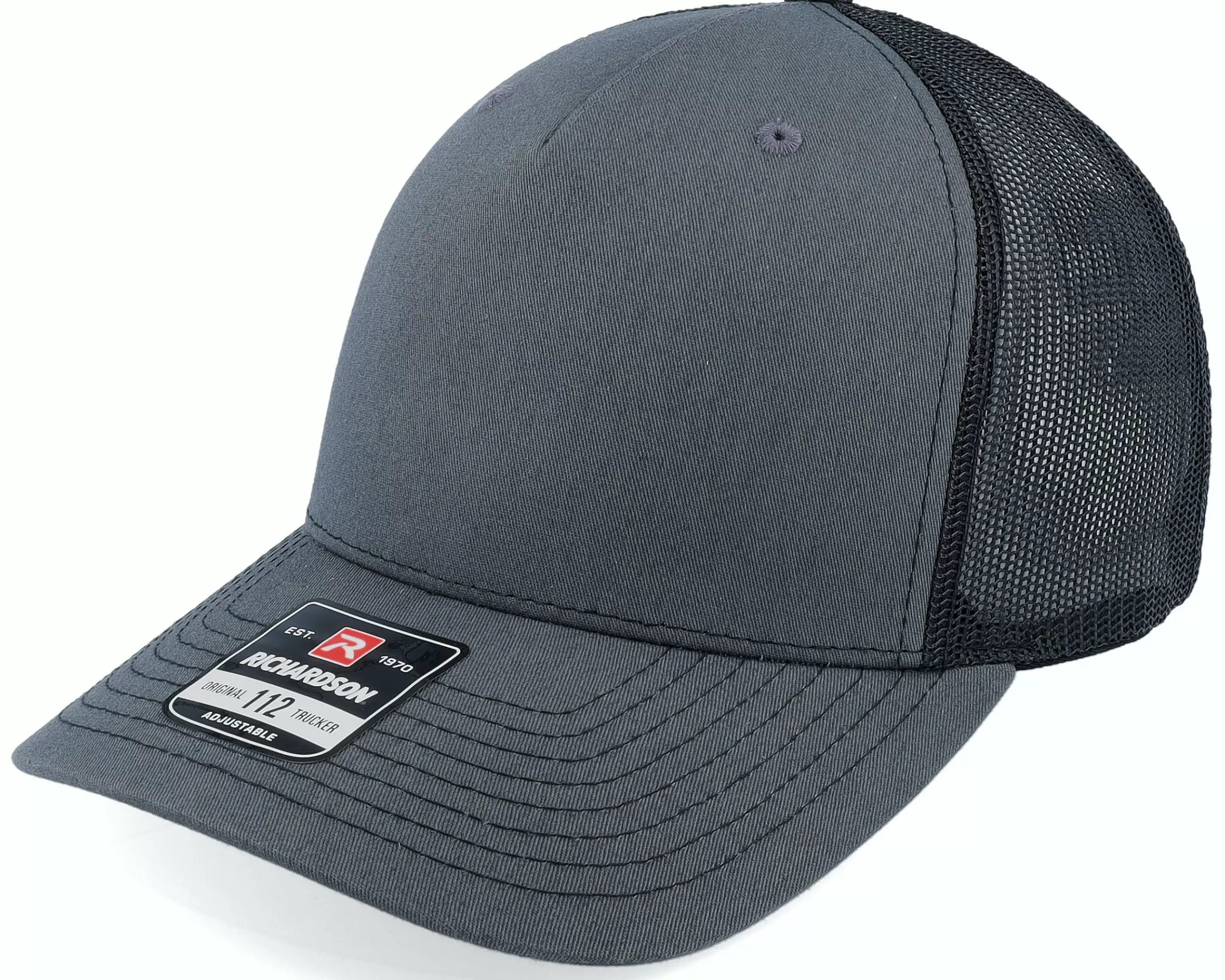 Richardson 112Fp Split Charcoal/Black Trucker - -Unisex Trucker