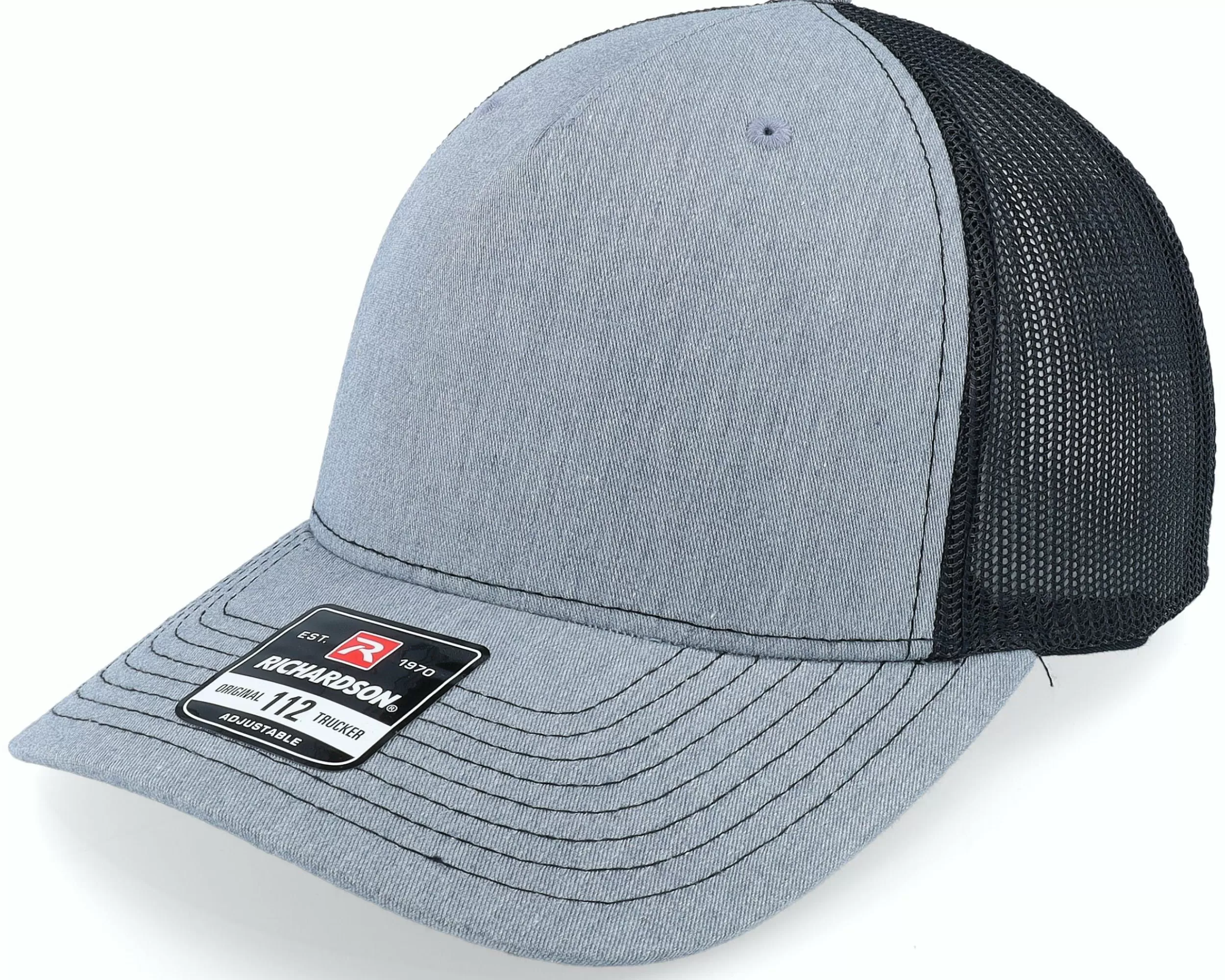 Richardson 112Fp Split Heather Grey/Black Trucker - -Unisex Trucker