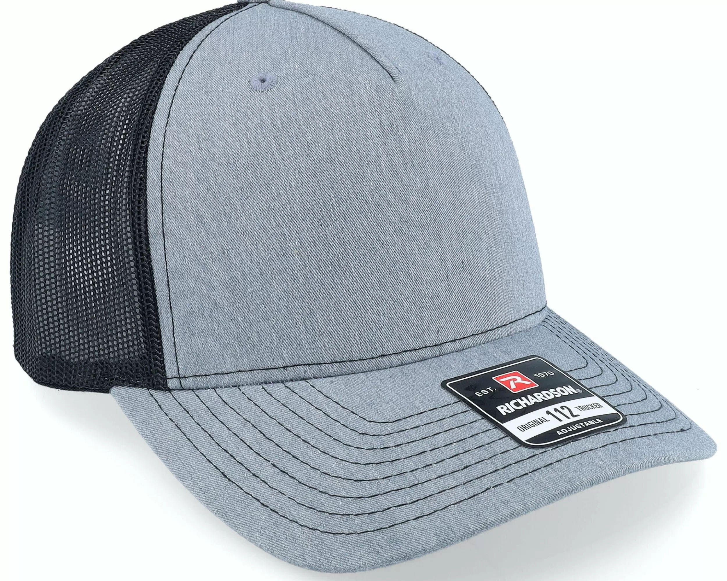 Richardson 112Fp Split Heather Grey/Black Trucker - -Unisex Trucker