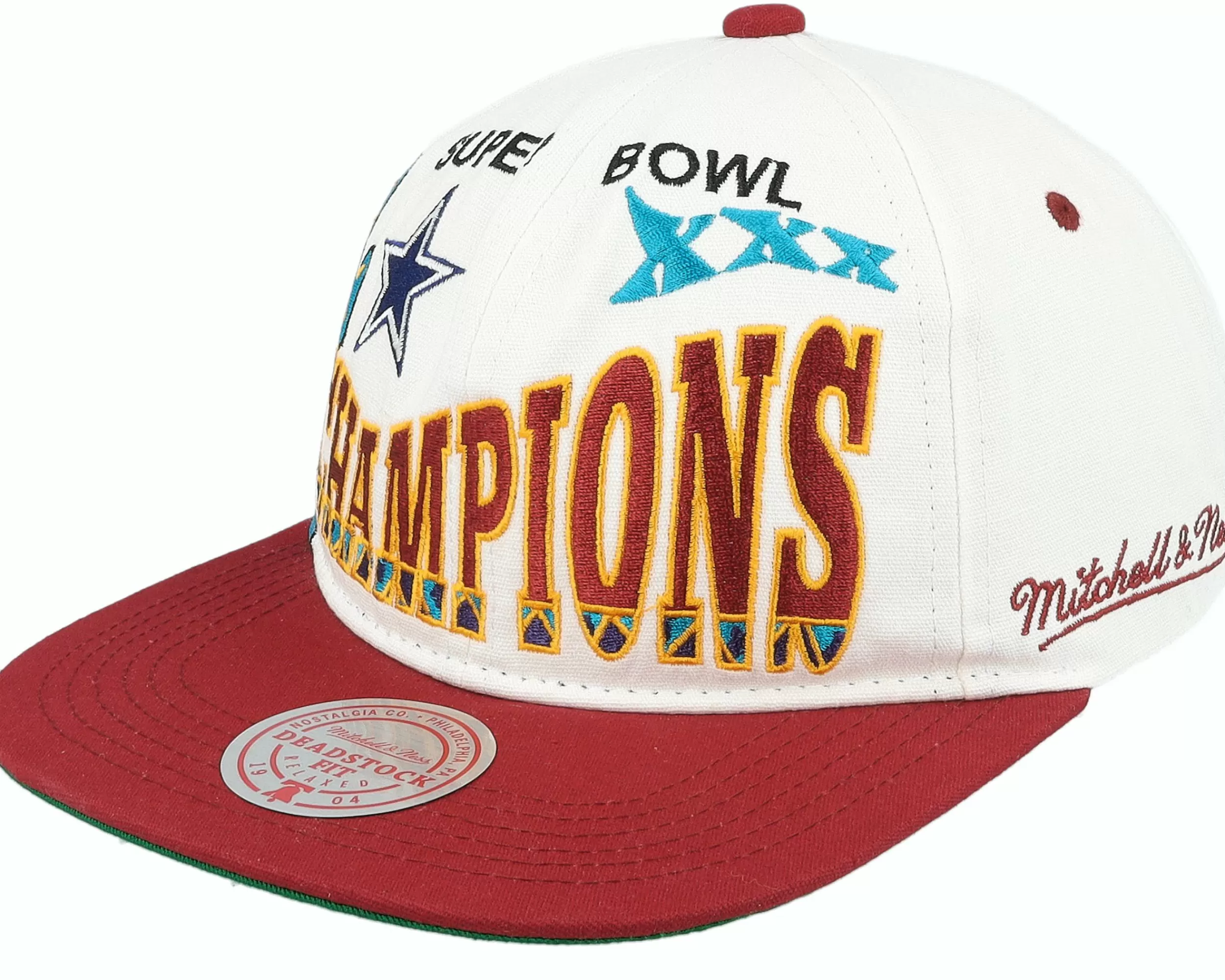 Mitchell & Ness 30 Champs Off White/Red Snapback - -Unisex Snapback