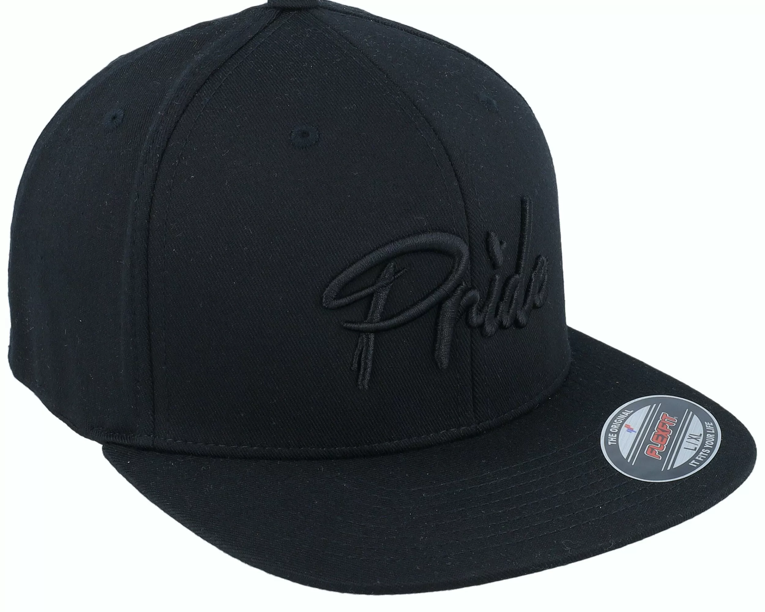 Fair 3D Black Pride Logo Black Flat Brim Fitted - -Unisex Fitted