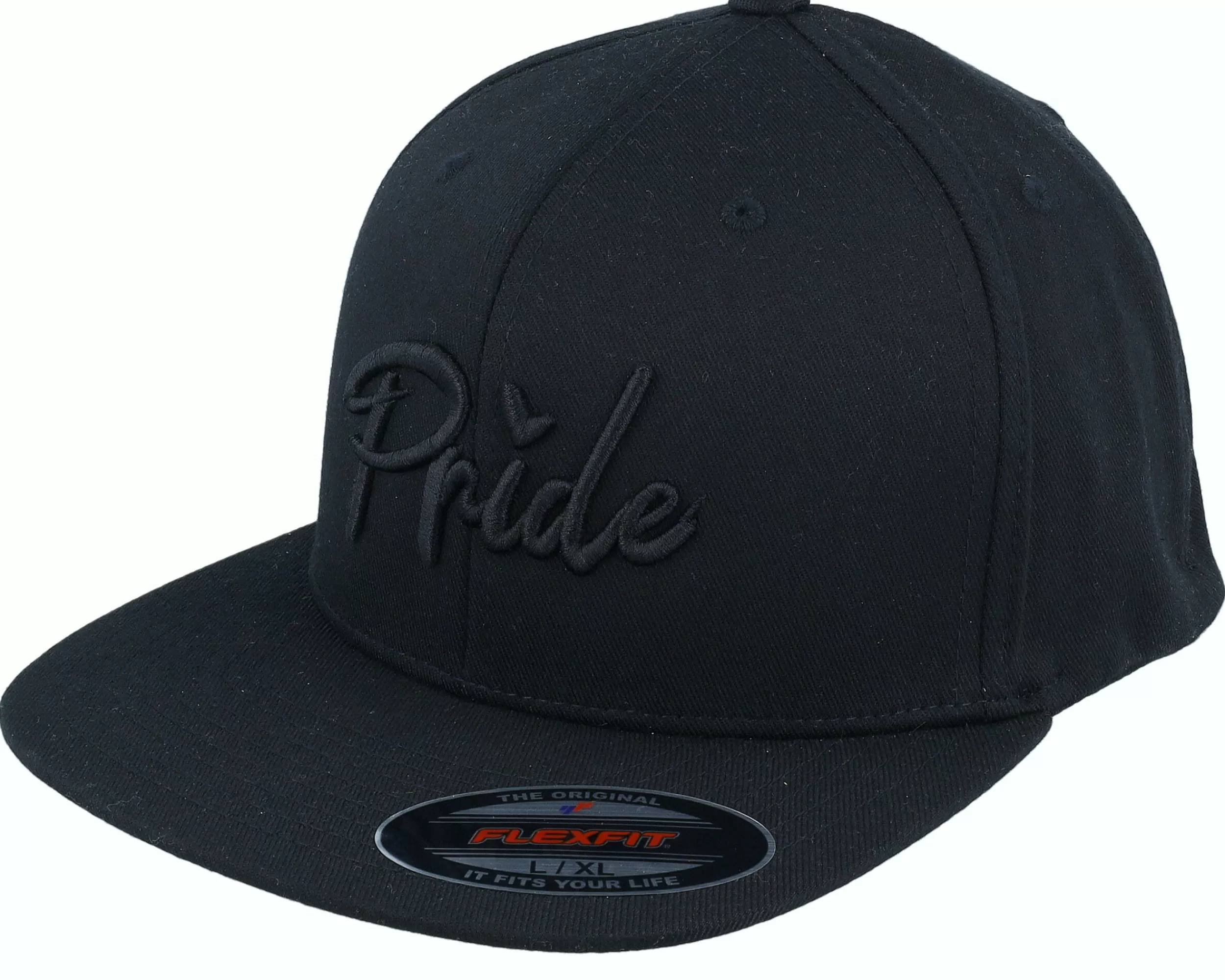 Fair 3D Black Pride Logo Black Flat Brim Fitted - -Unisex Fitted