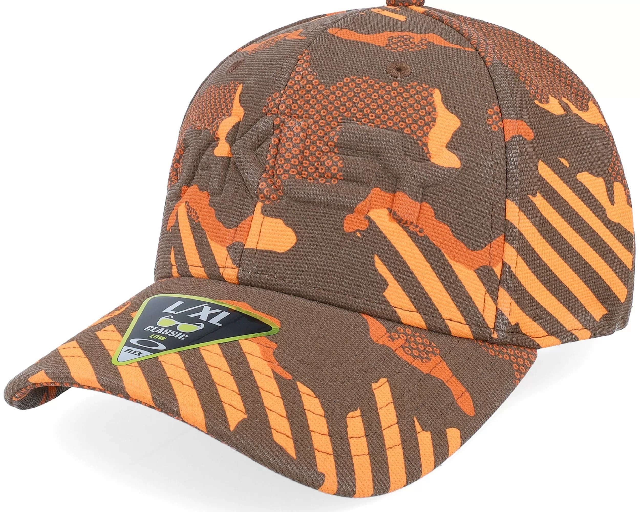 Oakley 6 Panel Stretch Orange Stripe/Grip Camo Flexfit - -Unisex Flexfit