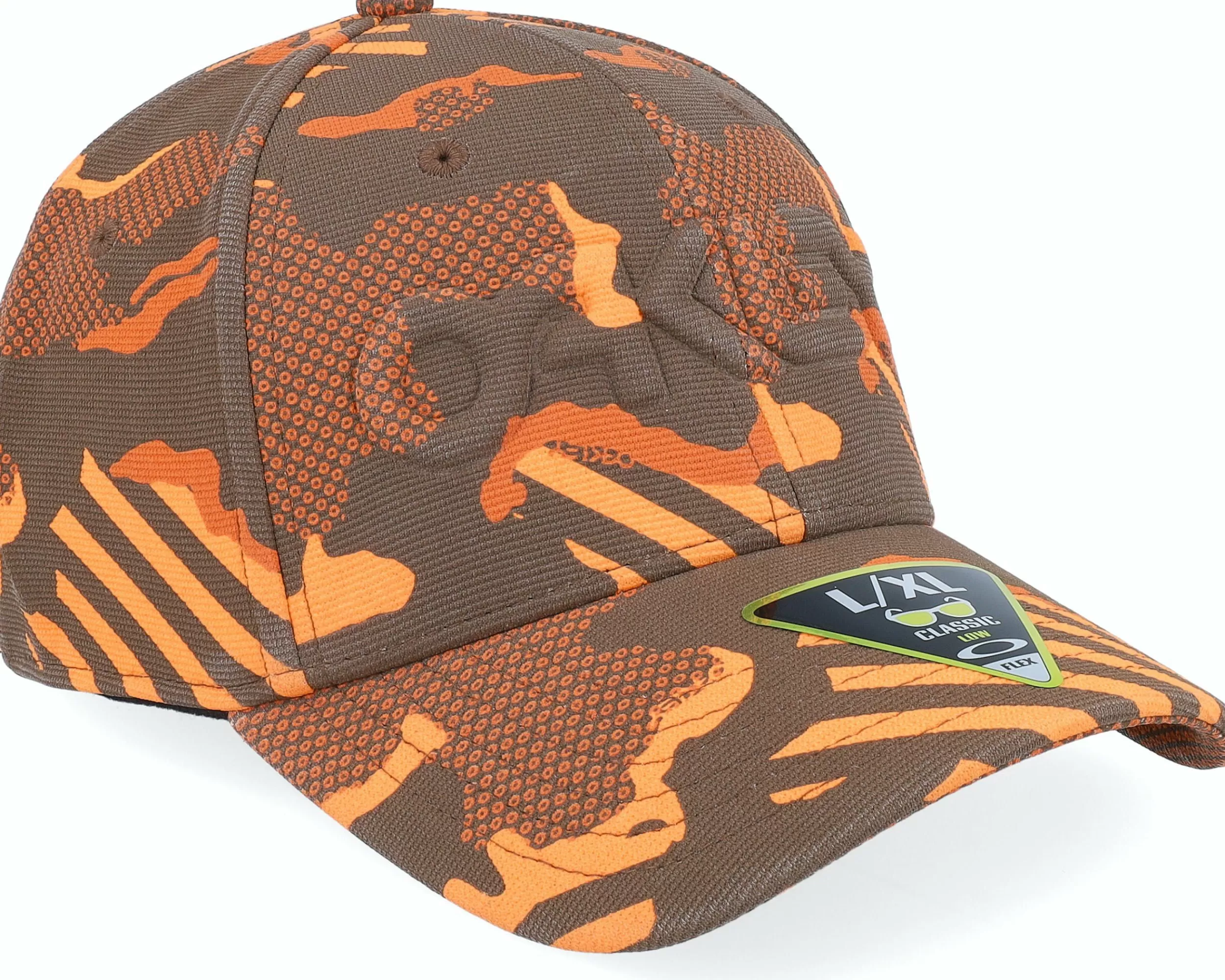 Oakley 6 Panel Stretch Orange Stripe/Grip Camo Flexfit - -Unisex Flexfit