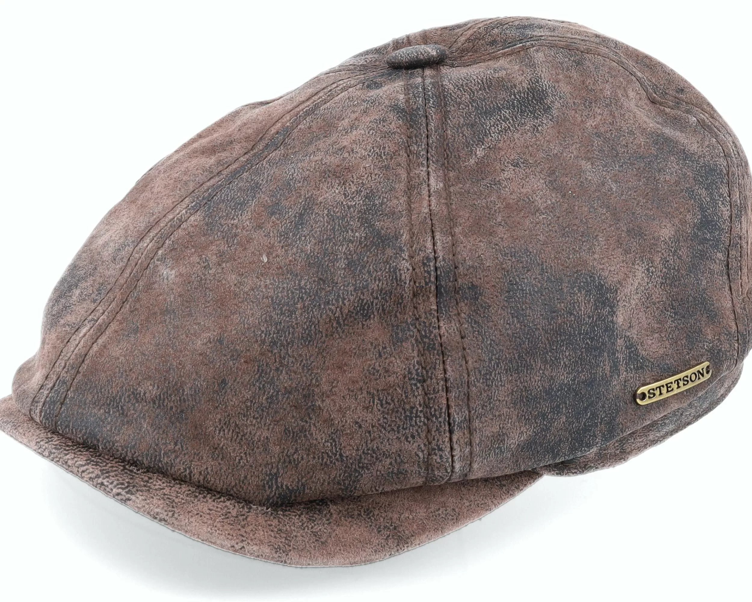 Stetson 6-Panel Cap Pigskin Brown Flat Cap - -Unisex Flat Caps