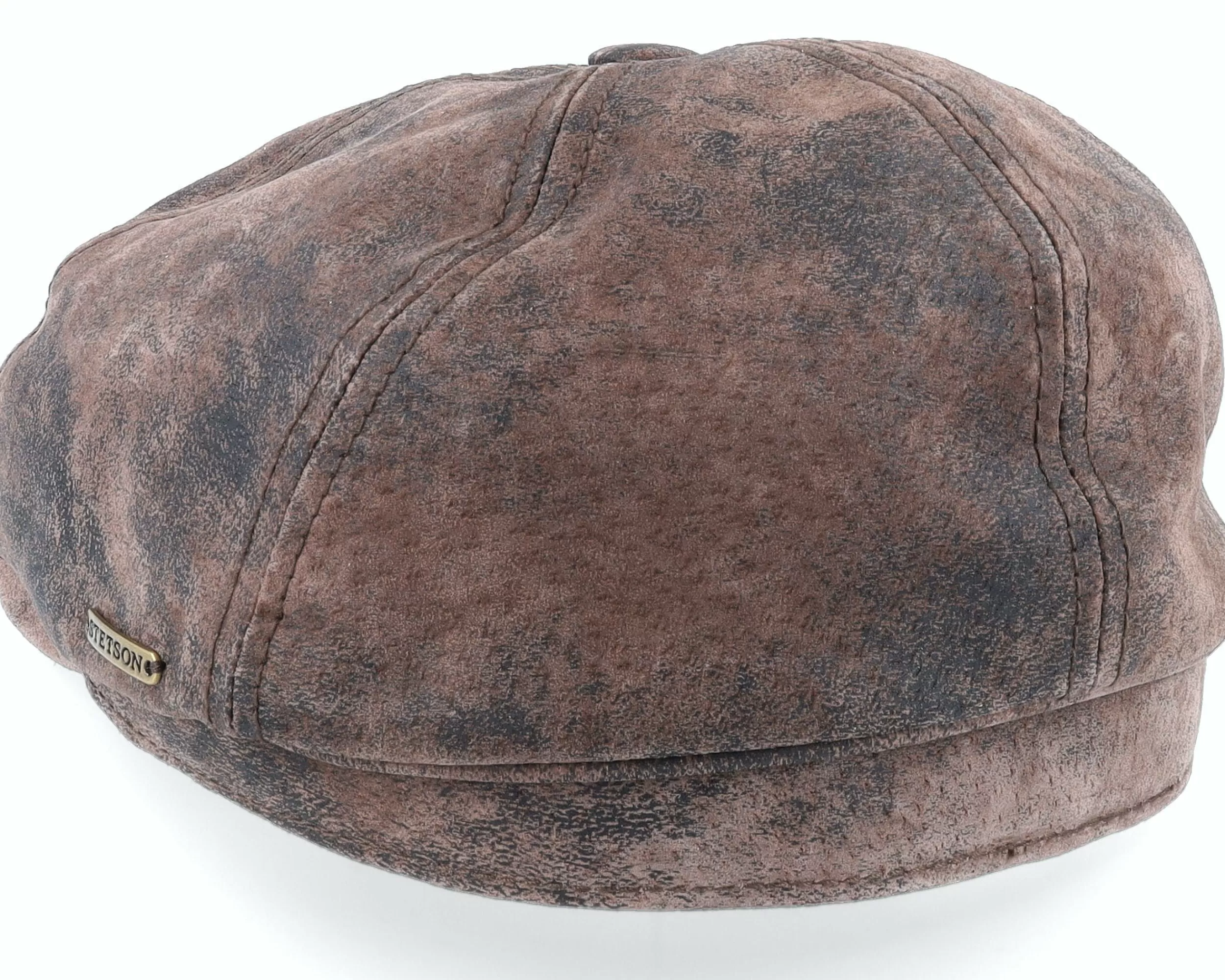 Stetson 6-Panel Cap Pigskin Brown Flat Cap - -Unisex Flat Caps