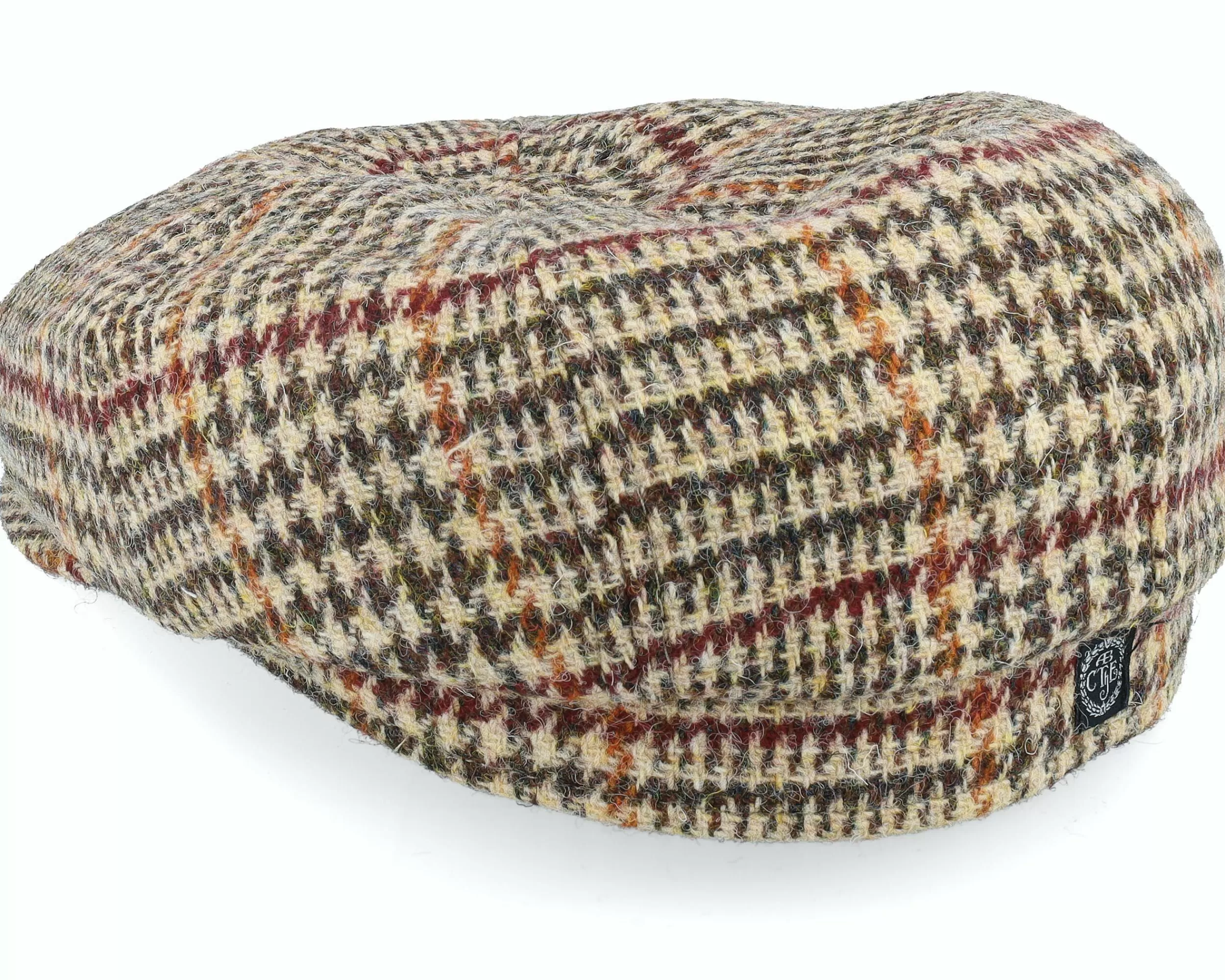 CTH Ericson Alan Harris Tweed Glen Check Beige Flat Cap - -Unisex Flat Caps