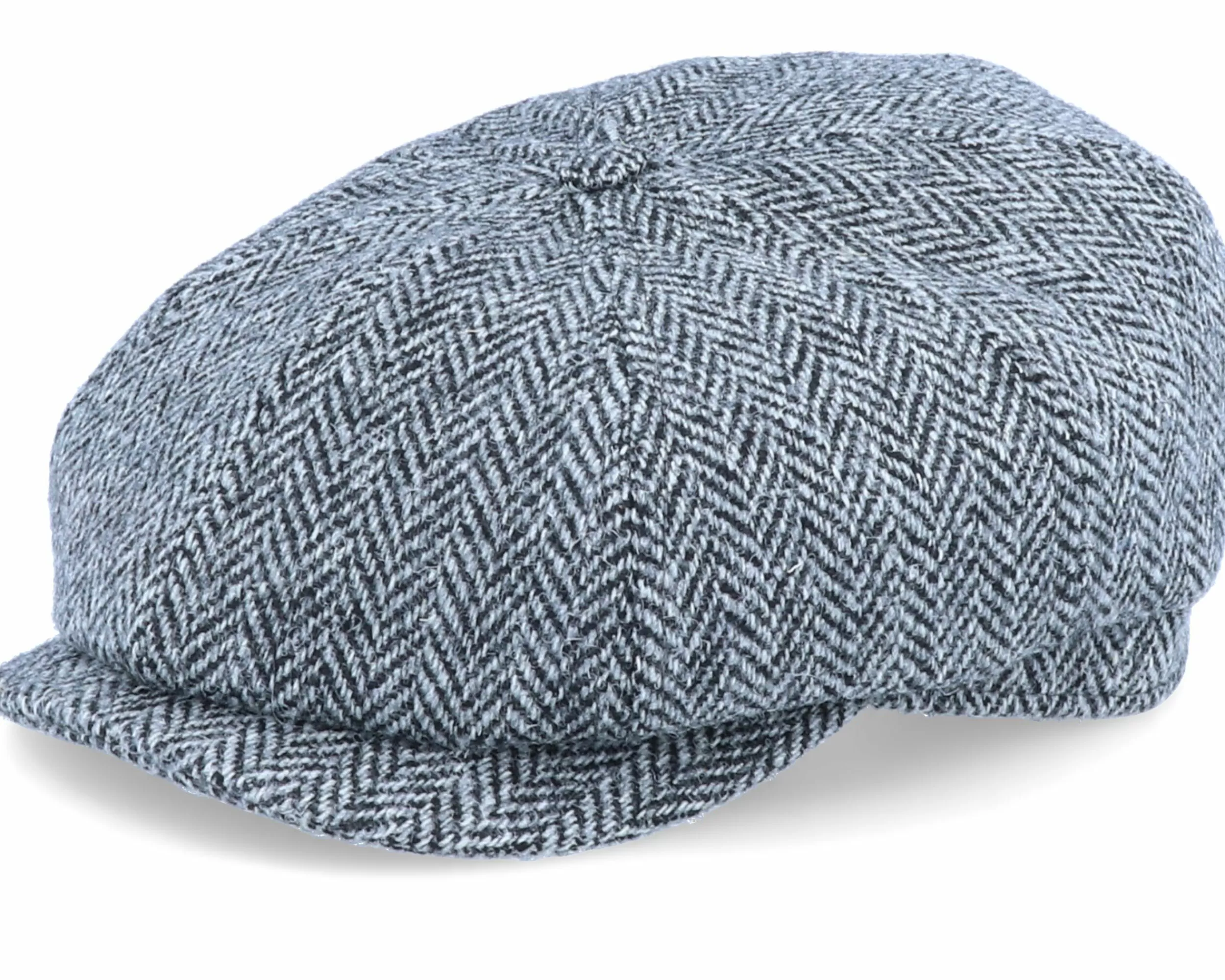 CTH Ericson Alan Sr. Harris Tweed Black/Grey Flat Cap - -Unisex Flat Caps