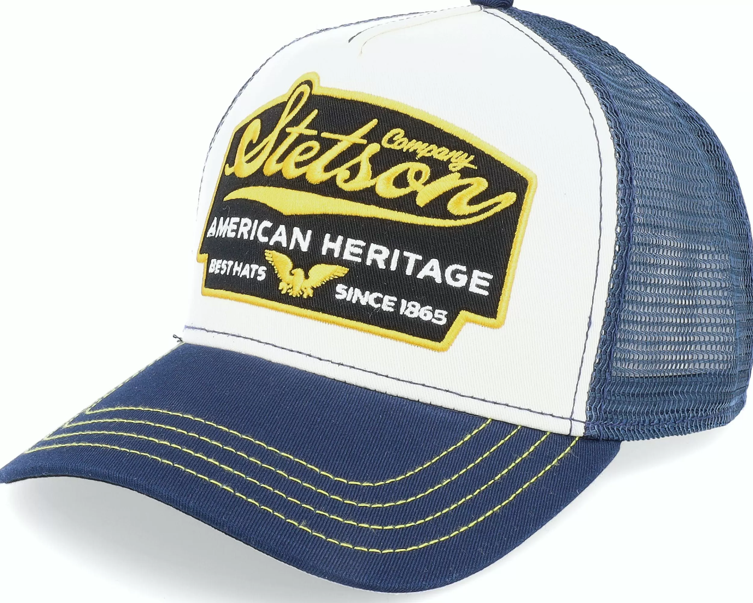 Stetson American Heritage White/Navy Trucker - -Unisex Trucker