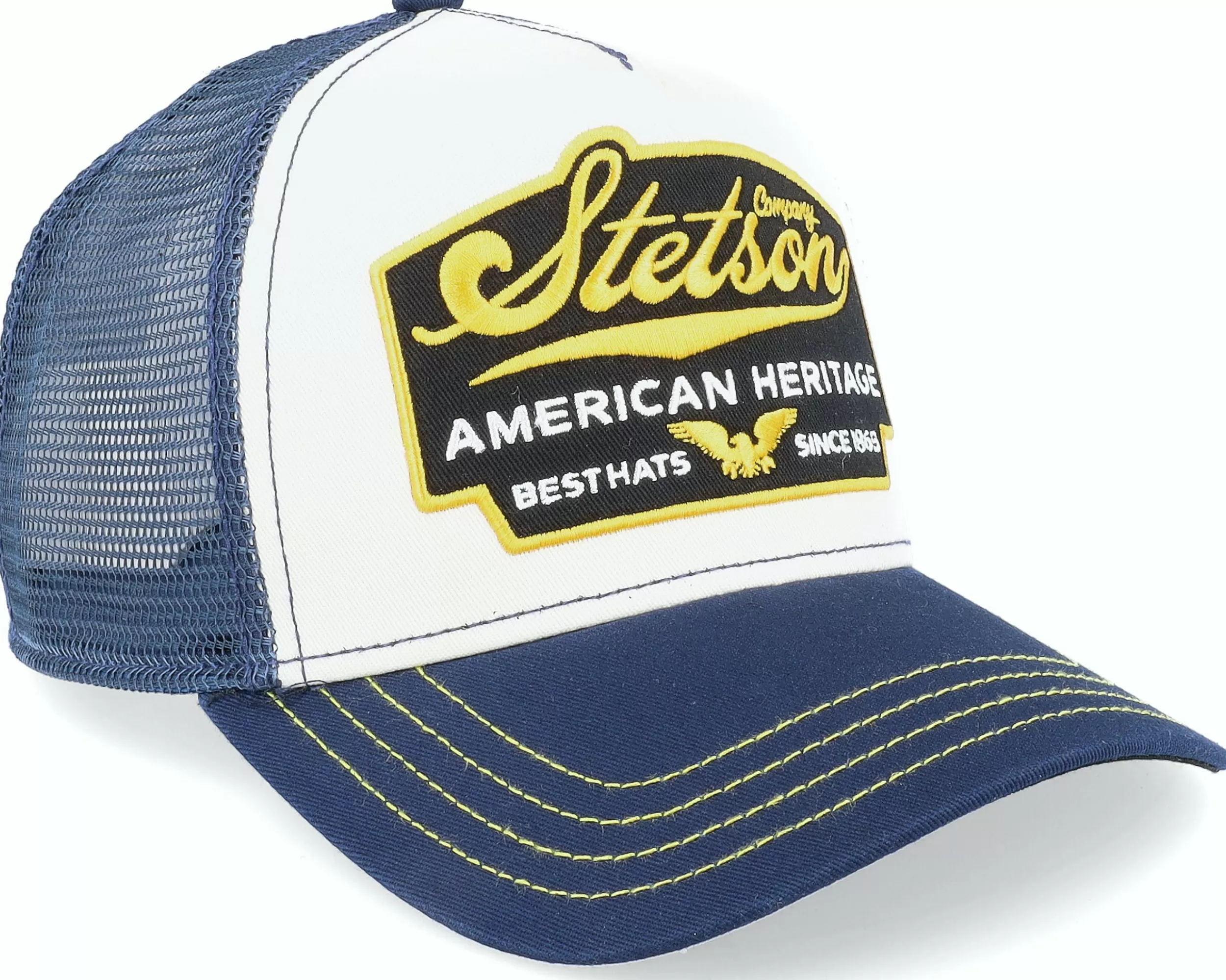 Stetson American Heritage White/Navy Trucker - -Unisex Trucker
