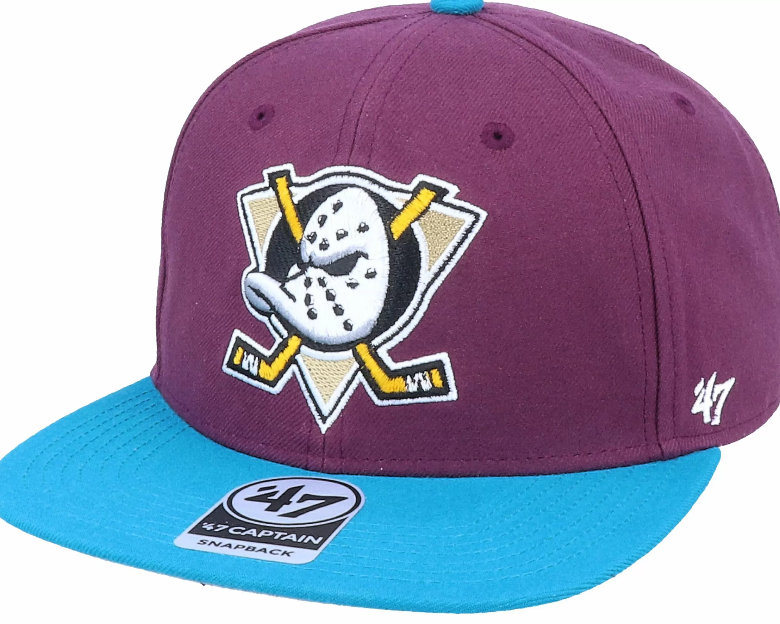 47 Brand Anaheim Ducks Captain No Shot Two Tone Plum/Teal Snapback - -Unisex Snapback