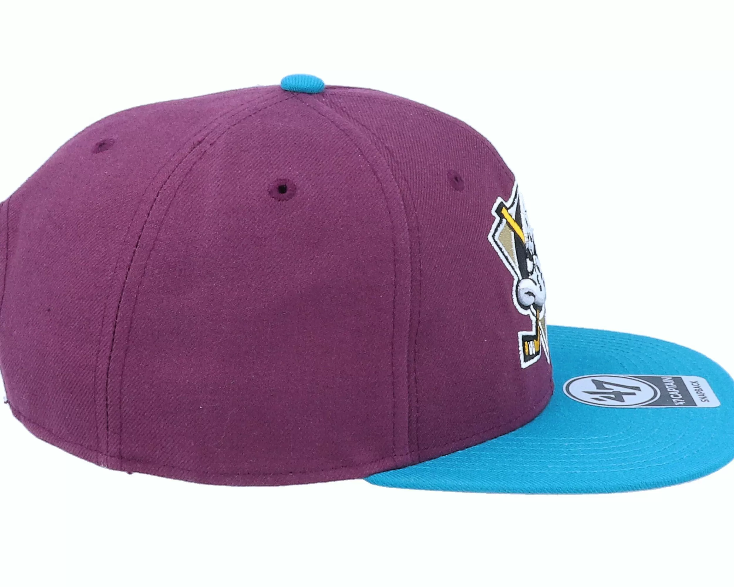 47 Brand Anaheim Ducks Captain No Shot Two Tone Plum/Teal Snapback - -Unisex Snapback