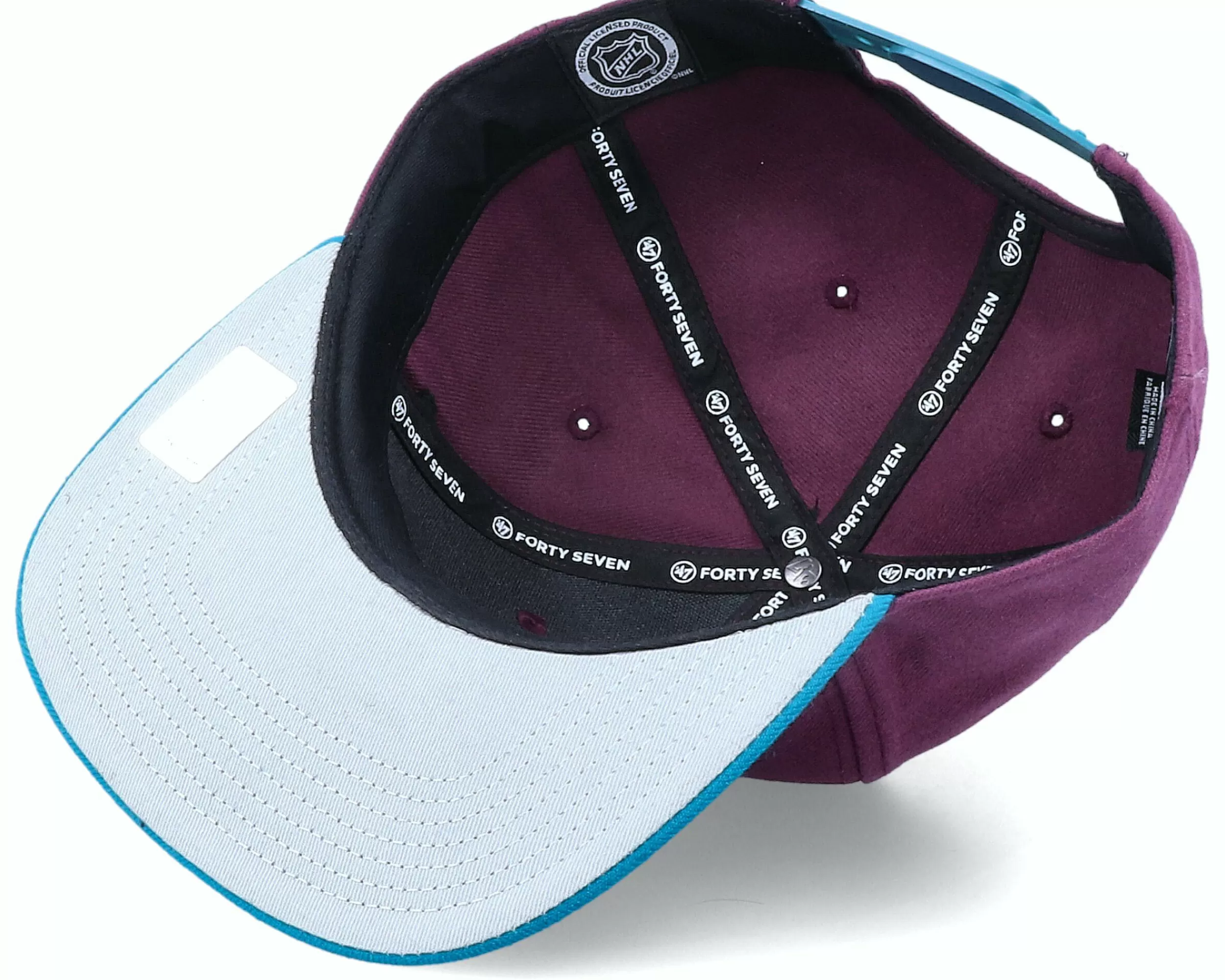 47 Brand Anaheim Ducks Captain No Shot Two Tone Plum/Teal Snapback - -Unisex Snapback