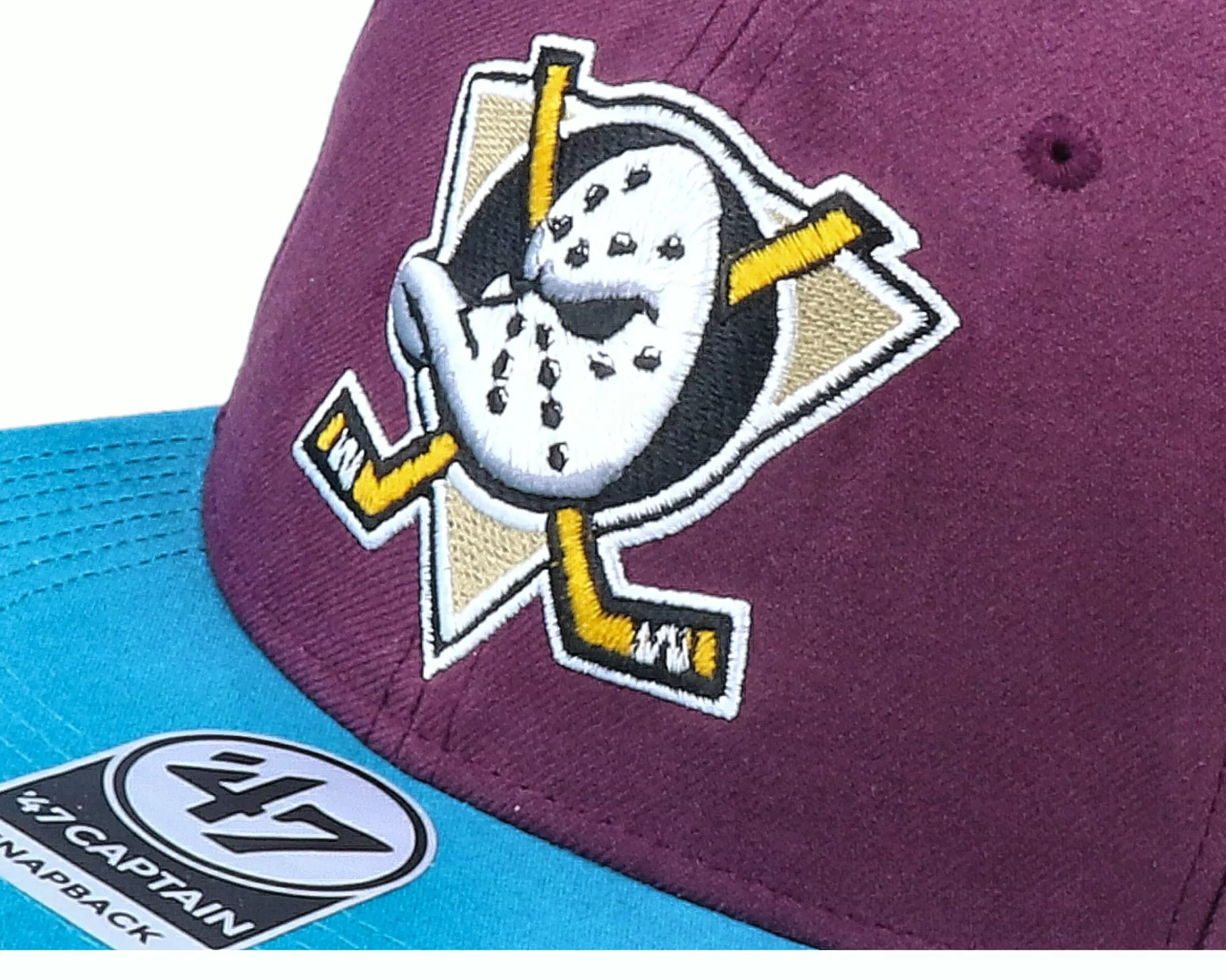 47 Brand Anaheim Ducks Captain No Shot Two Tone Plum/Teal Snapback - -Unisex Snapback