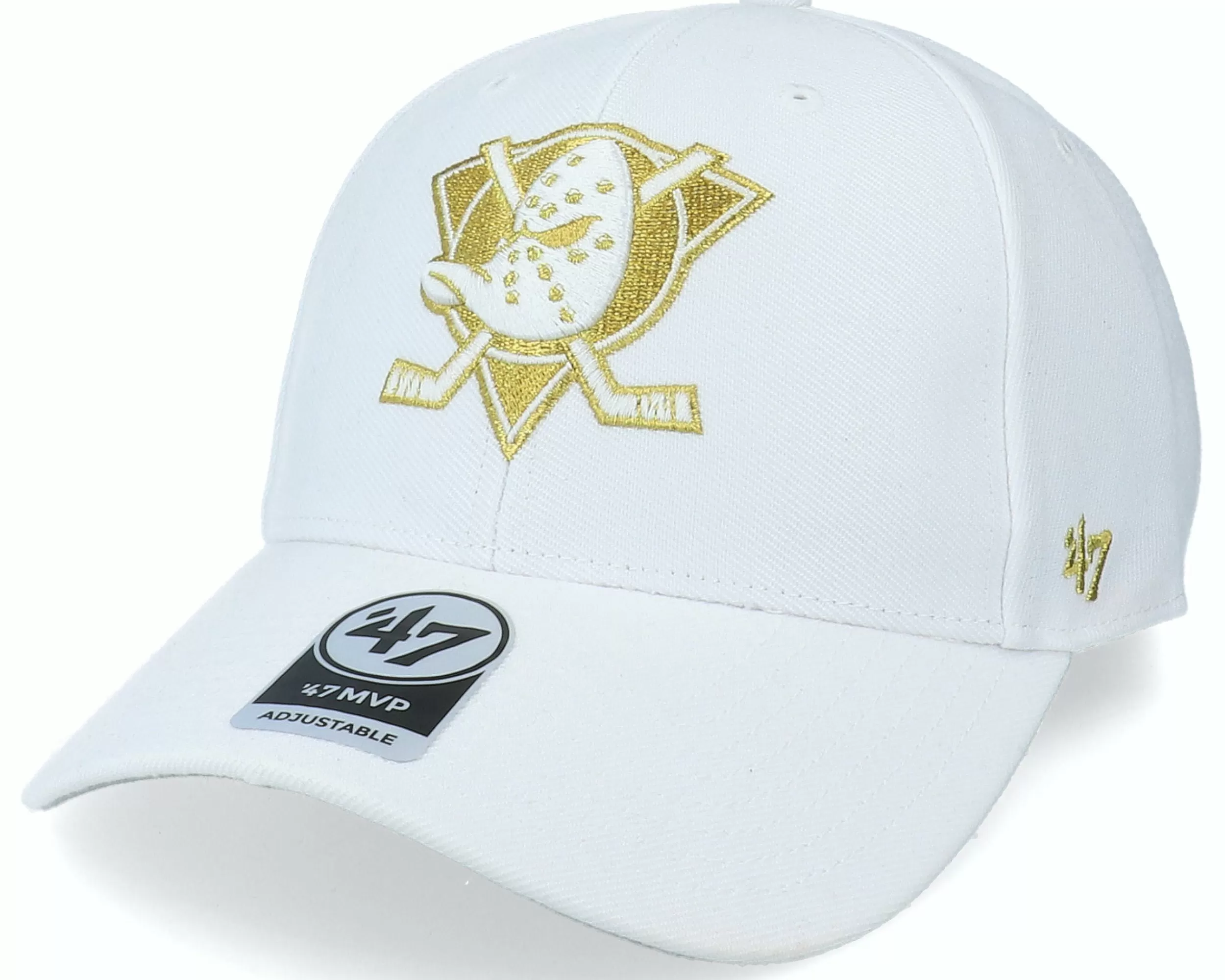 47 Brand Anaheim Ducks Metallic Snap Mvp White/Gold Adjustable - -Unisex Adjustable