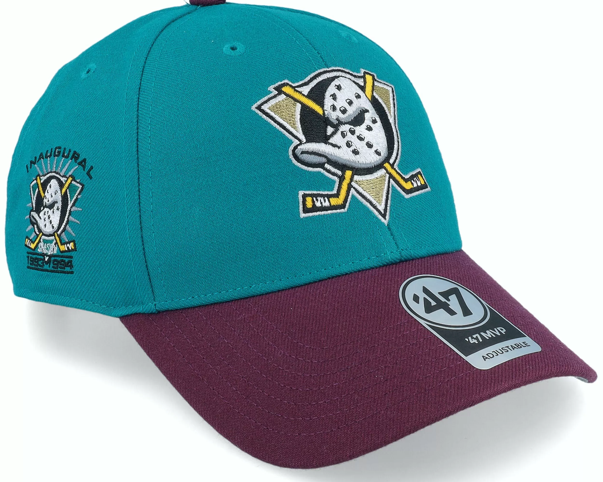47 Brand Anaheim Ducks Nhl Sure Shot Tt '47 Mvp D. Teal/Purple Adjustable - -Unisex Adjustable