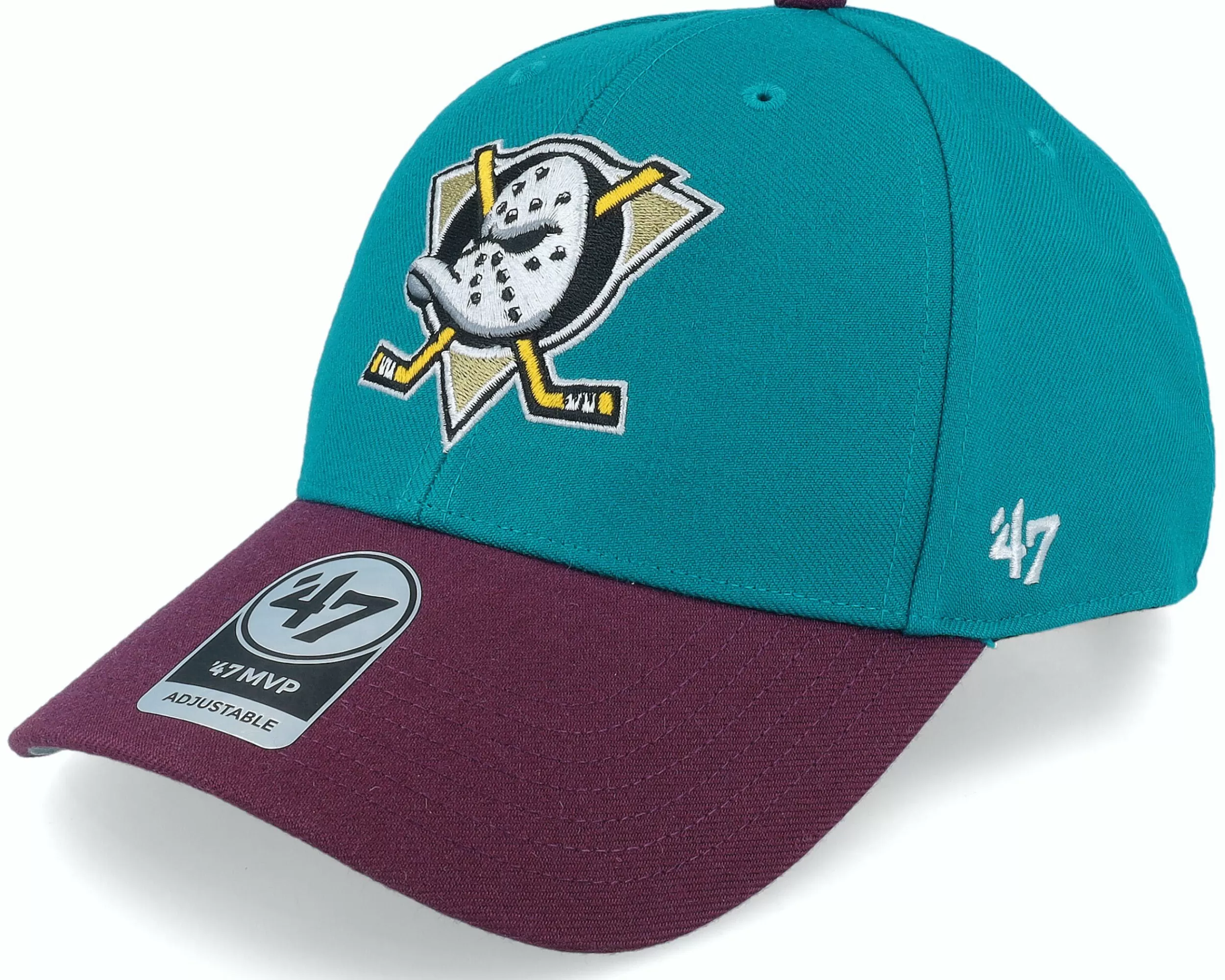 47 Brand Anaheim Ducks Nhl Sure Shot Tt '47 Mvp D. Teal/Purple Adjustable - -Unisex Adjustable