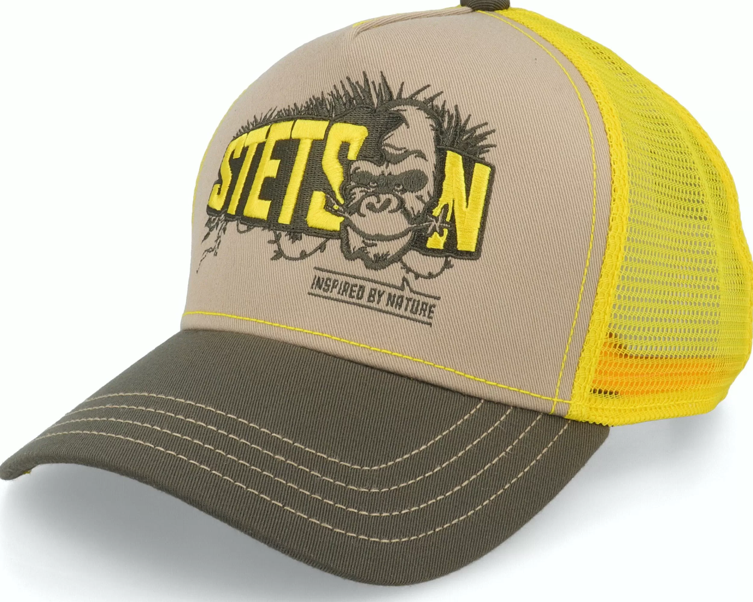 Stetson Ape Sustainable Beige/Olive/Yellow Trucker - -Unisex Trucker