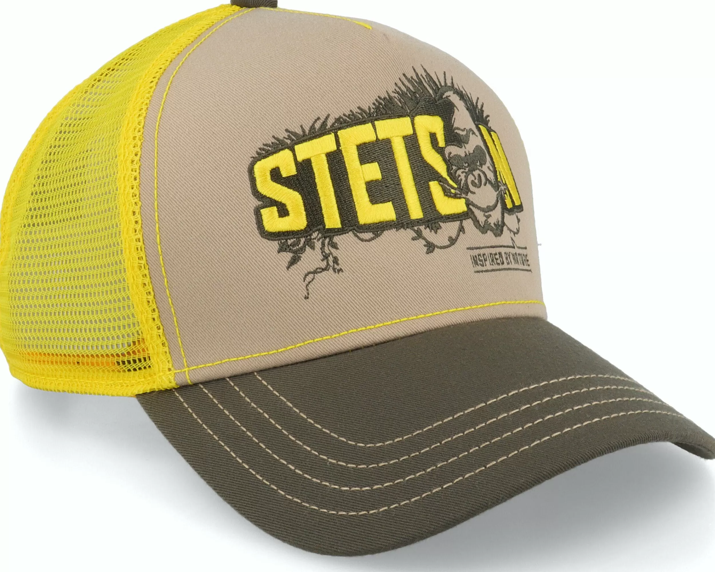 Stetson Ape Sustainable Beige/Olive/Yellow Trucker - -Unisex Trucker