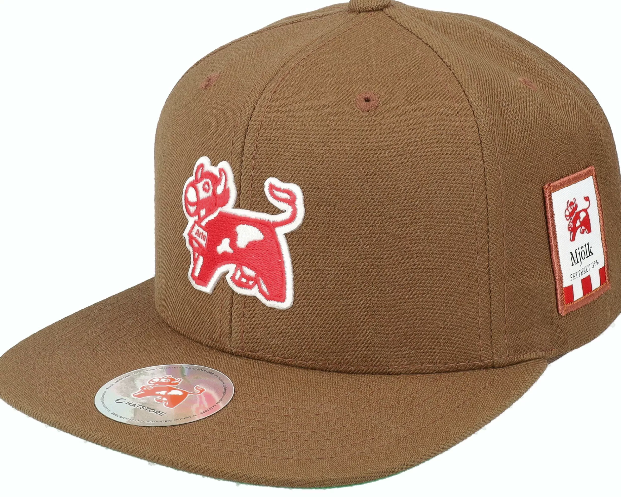 Hatstore Arla Logo Side Patch Tan Snapback - -Unisex Snapback