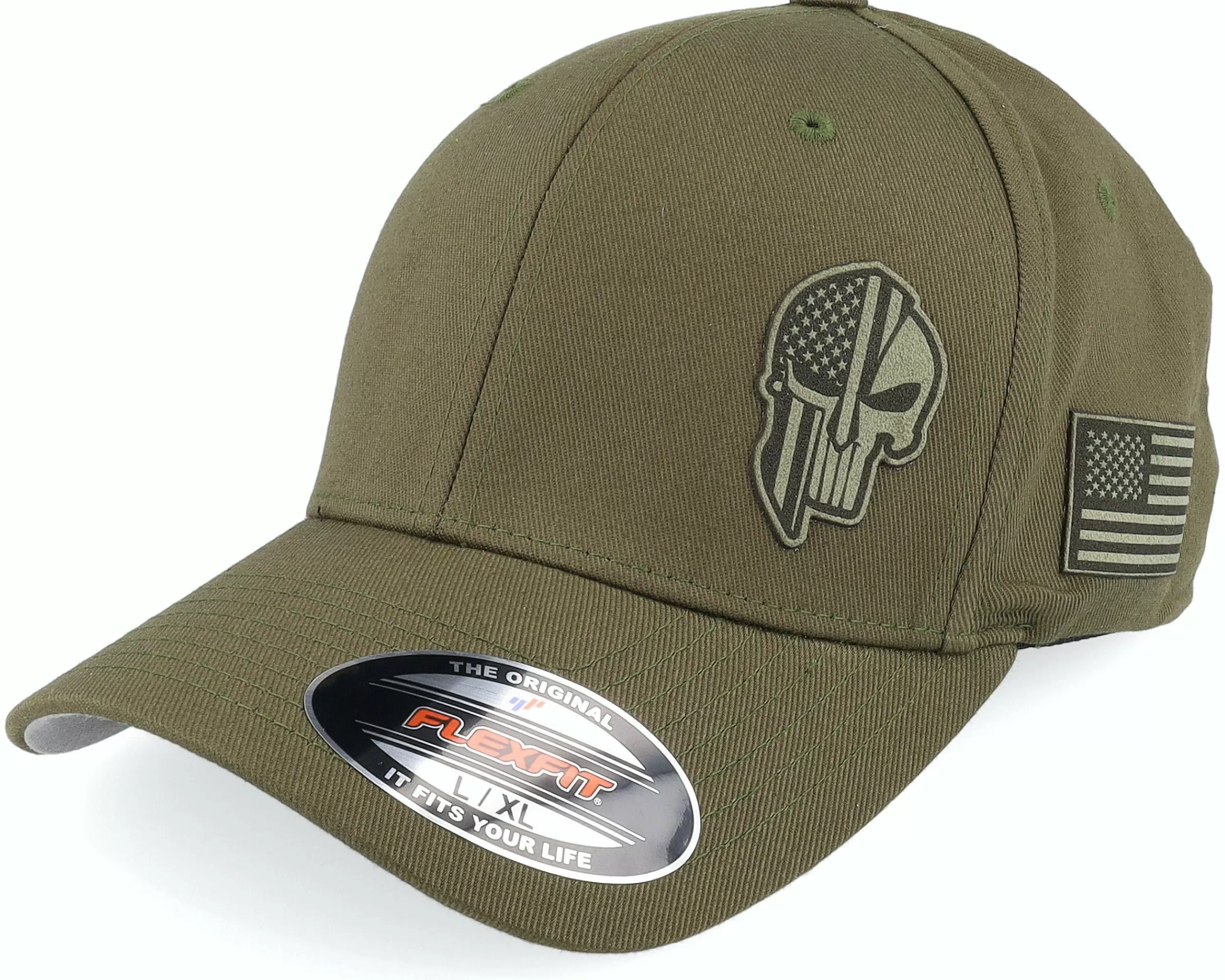 Army Head Army Skull Usa Olive Flexfit - -Unisex Flexfit