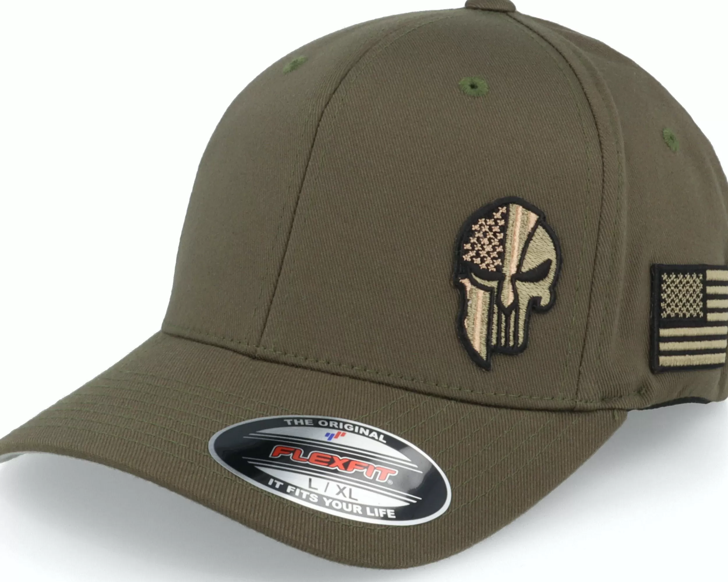 Army Head Army Skull Usa Olive Flexfit - -Unisex Flexfit