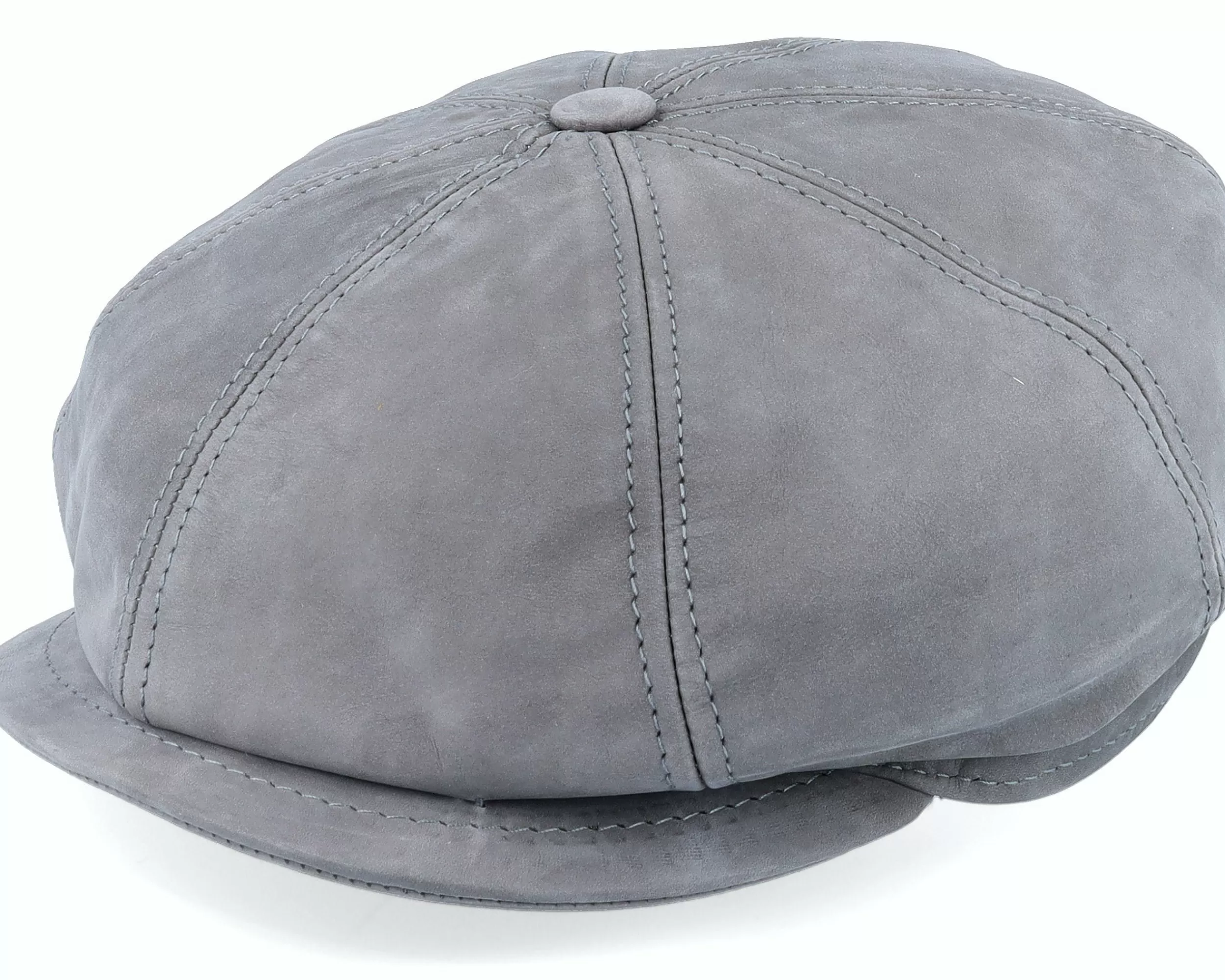 MJM Hats Artist Blue Line Nappa Wax Grey Flat Cap - -Unisex Flat Caps