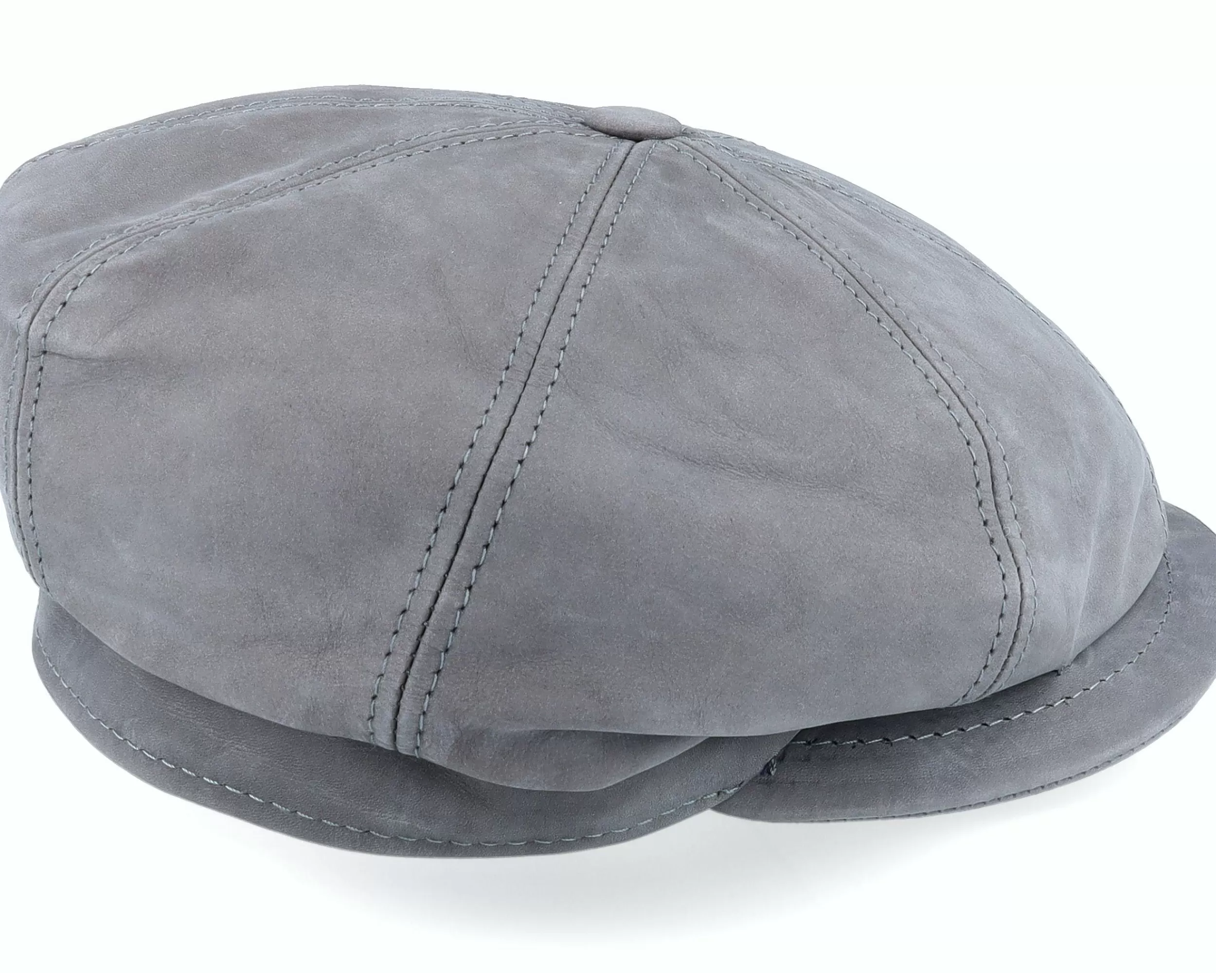 MJM Hats Artist Blue Line Nappa Wax Grey Flat Cap - -Unisex Flat Caps
