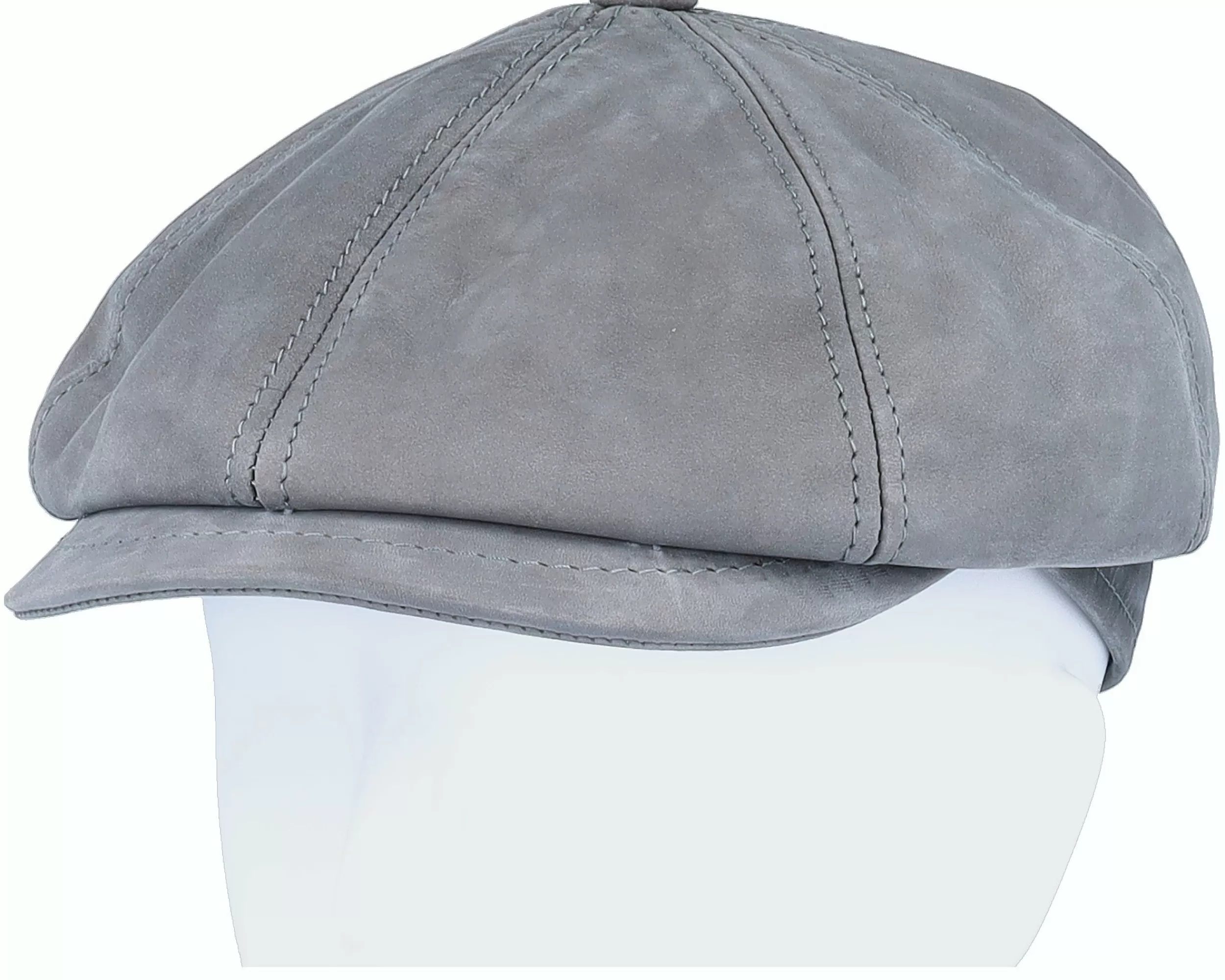MJM Hats Artist Blue Line Nappa Wax Grey Flat Cap - -Unisex Flat Caps