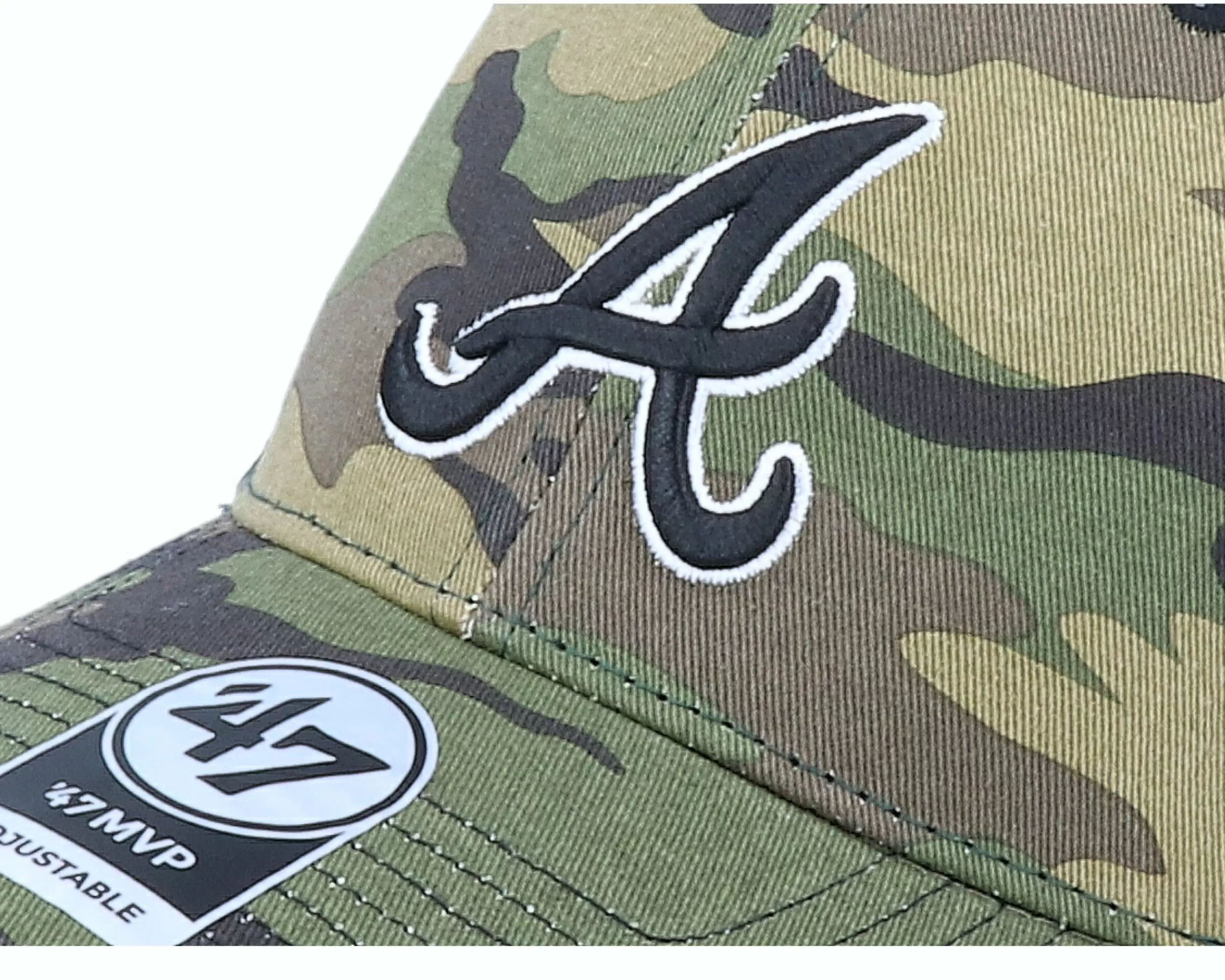 47 Brand Atlanta Braves Branson Mvp Camo/Black Trucker - -Unisex Trucker