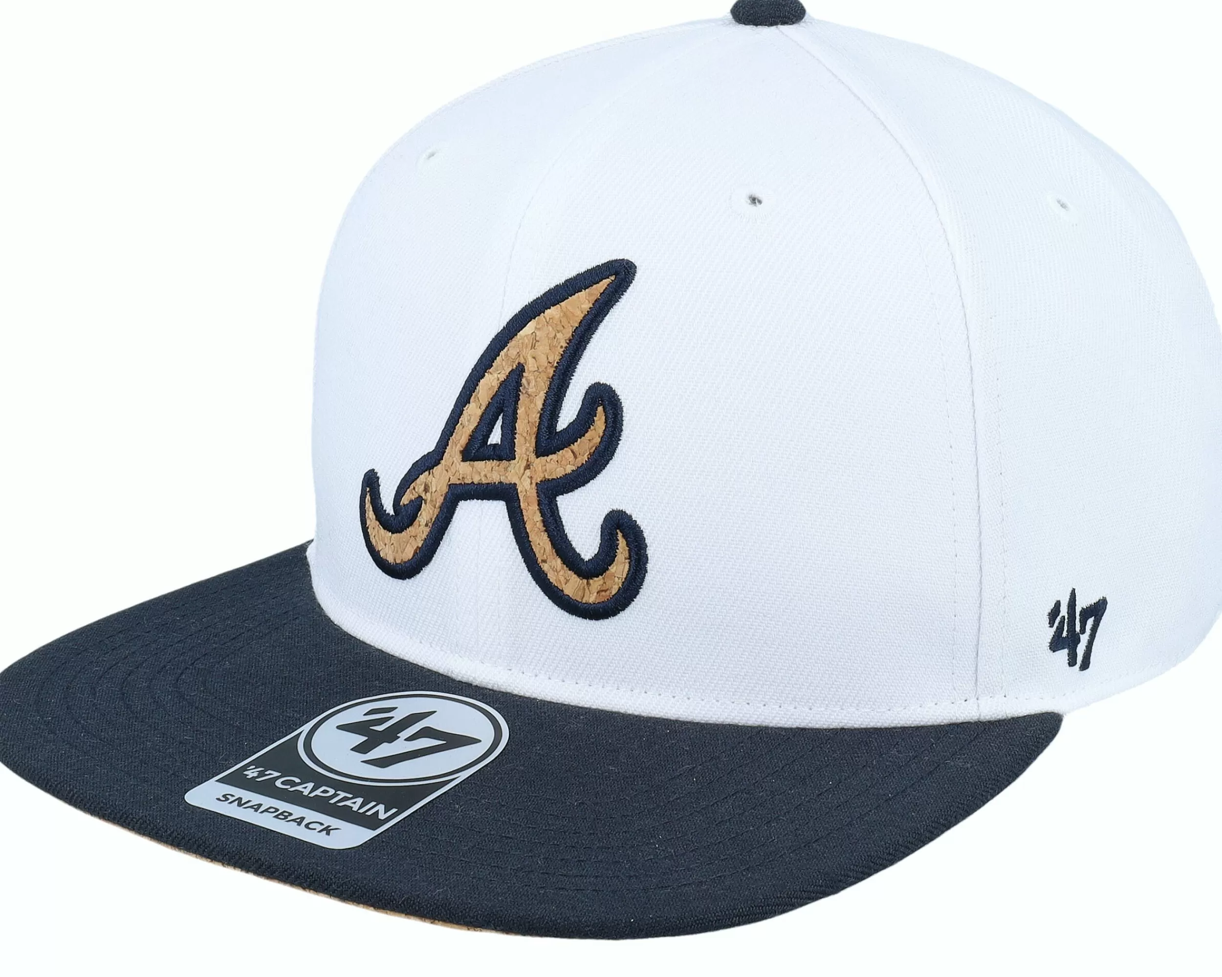 47 Brand Atlanta Braves Mlb Corkscrew Captain White Snapback - -Unisex Snapback