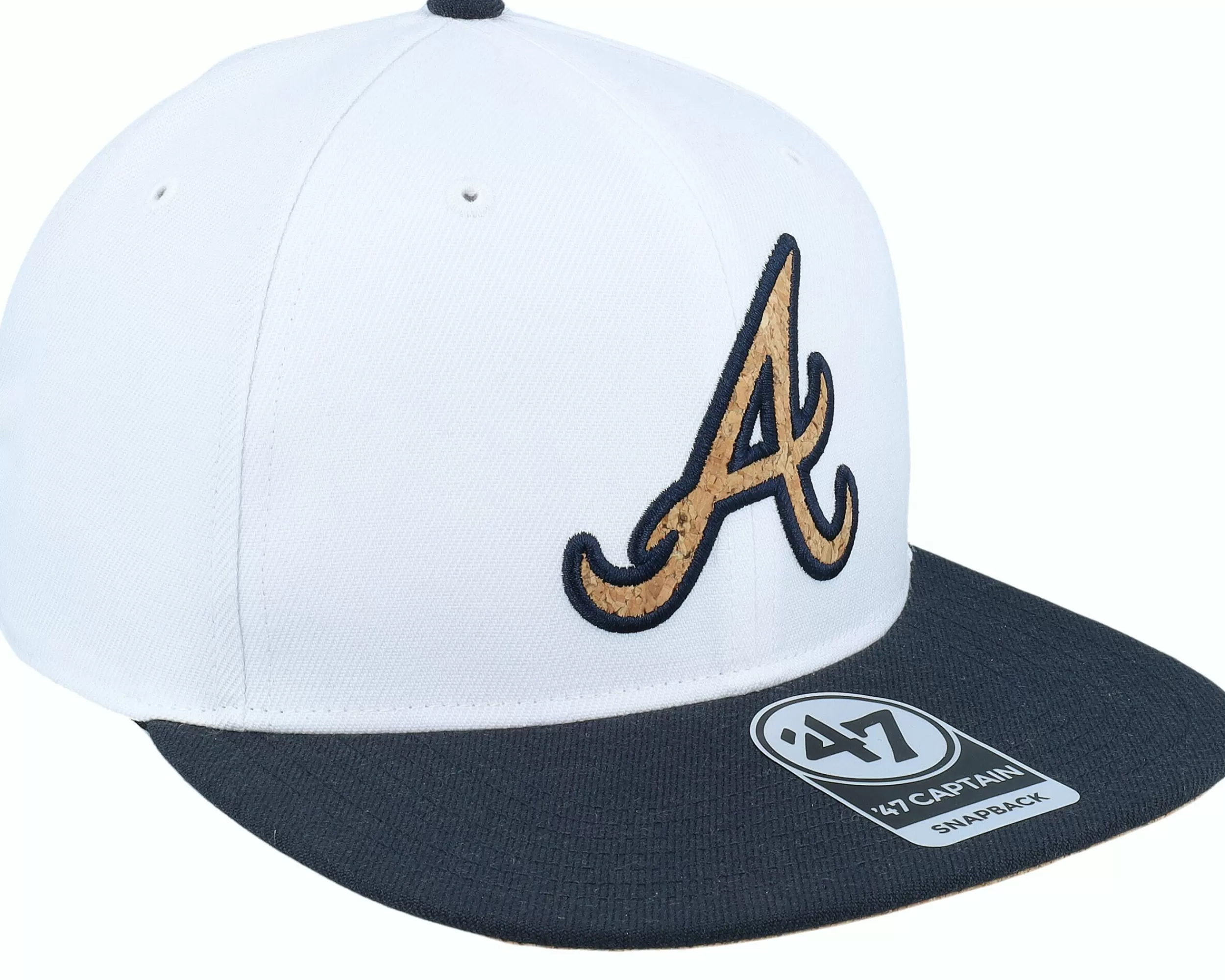 47 Brand Atlanta Braves Mlb Corkscrew Captain White Snapback - -Unisex Snapback
