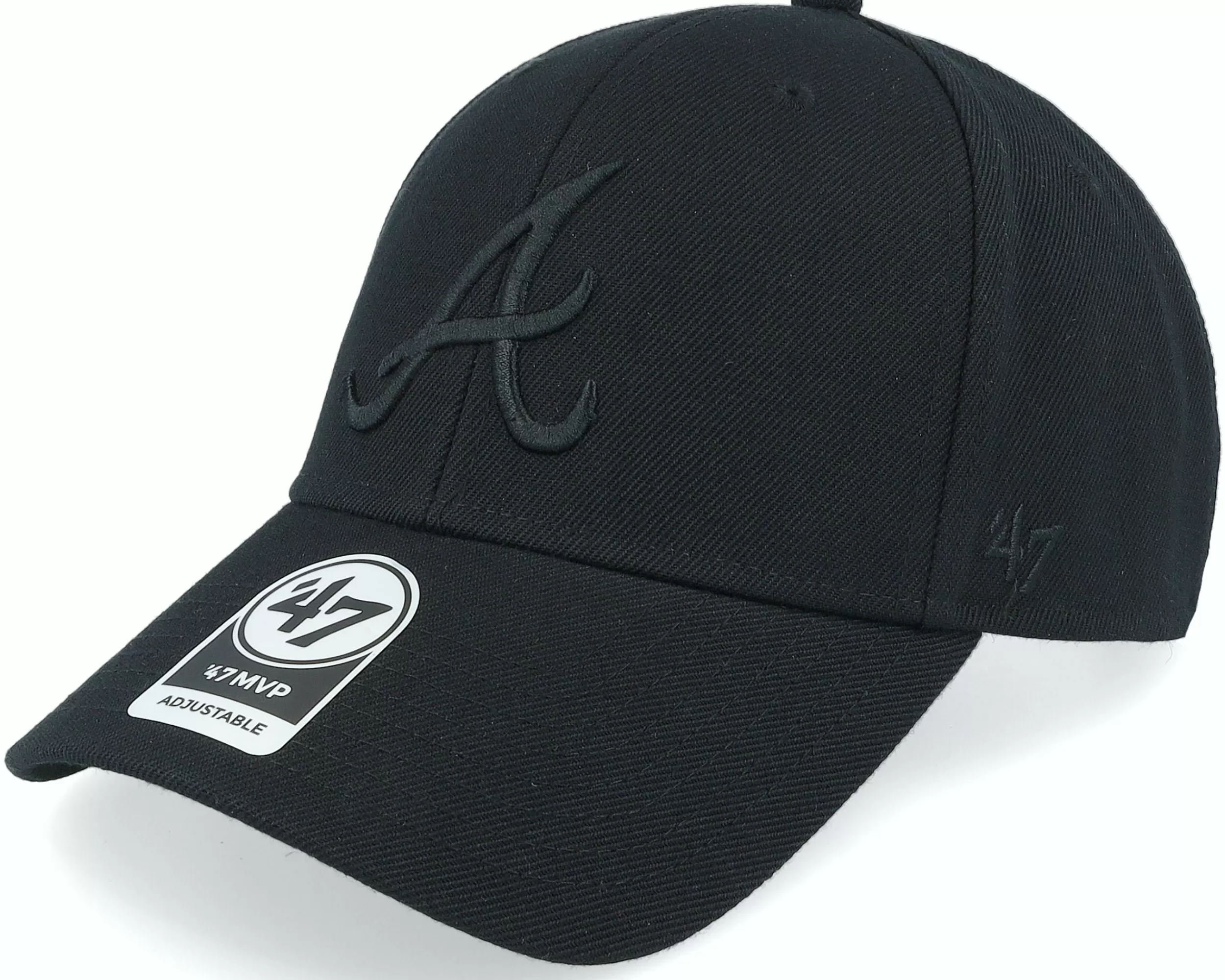 47 Brand Atlanta Braves Mvp Black/Black Adjustable - -Unisex Adjustable