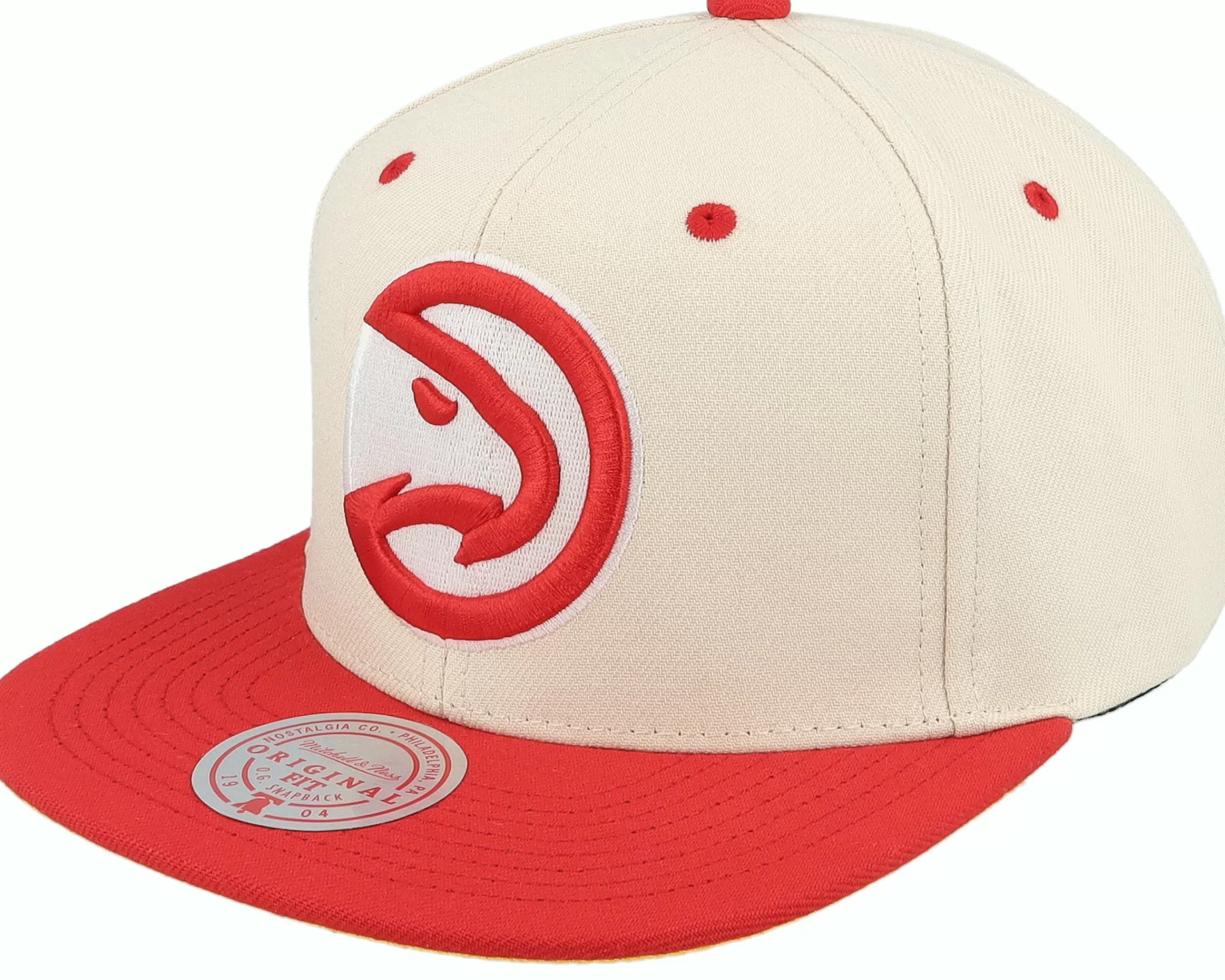 Mitchell & Ness Atlanta Hawks Sail Two Tone Off White/Red Snapback - -Unisex Snapback