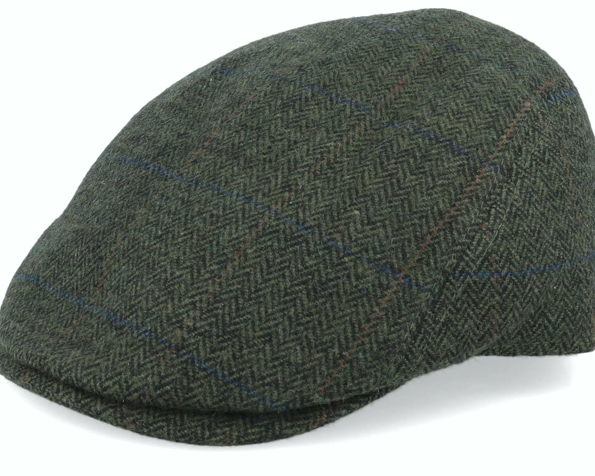 MJM Hats Bang 32 Wool Mix Green Herringbone Flat Cap - -Unisex Flat Caps