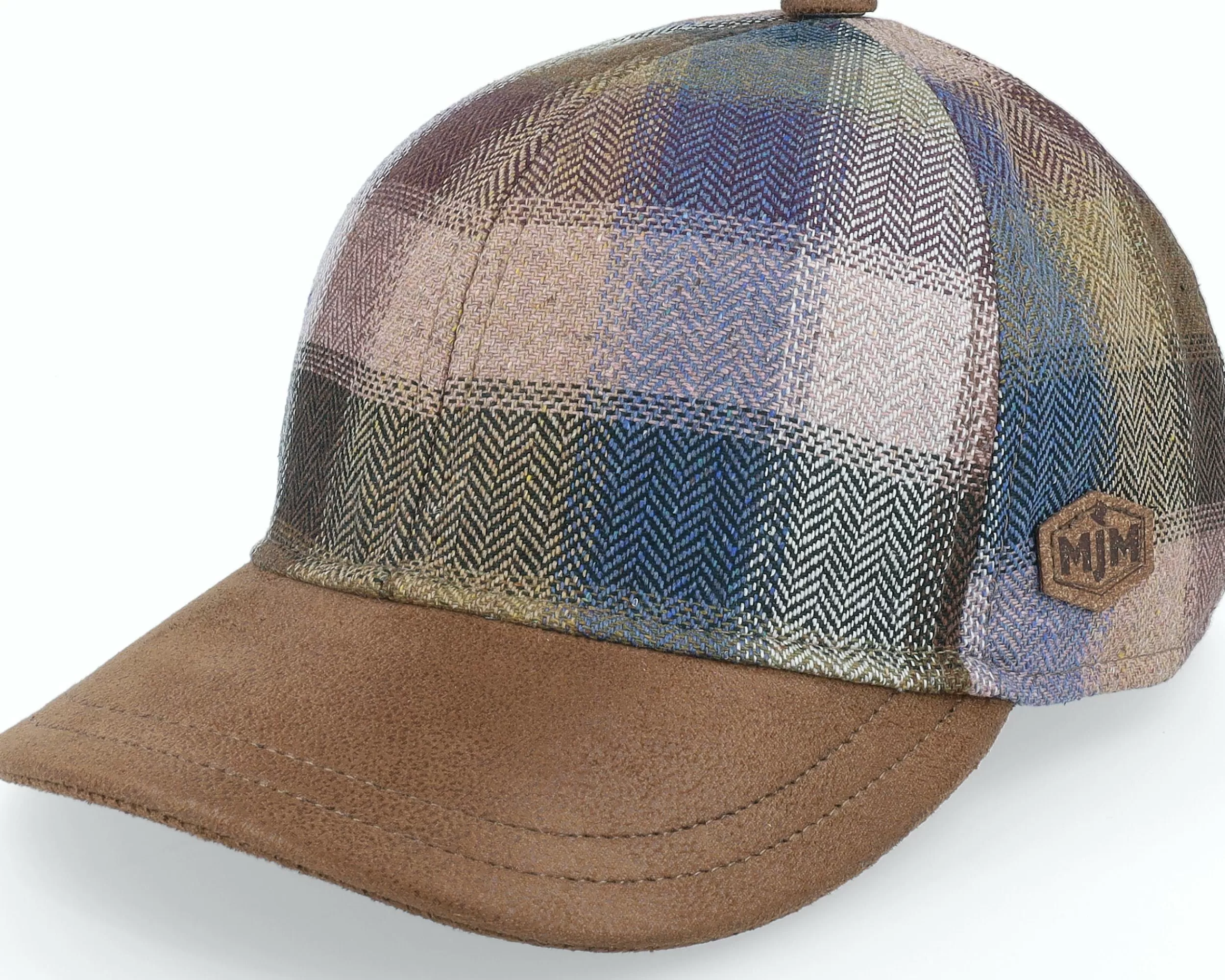 MJM Hats Baseball Silk Brown Check Fitted - -Unisex Fitted