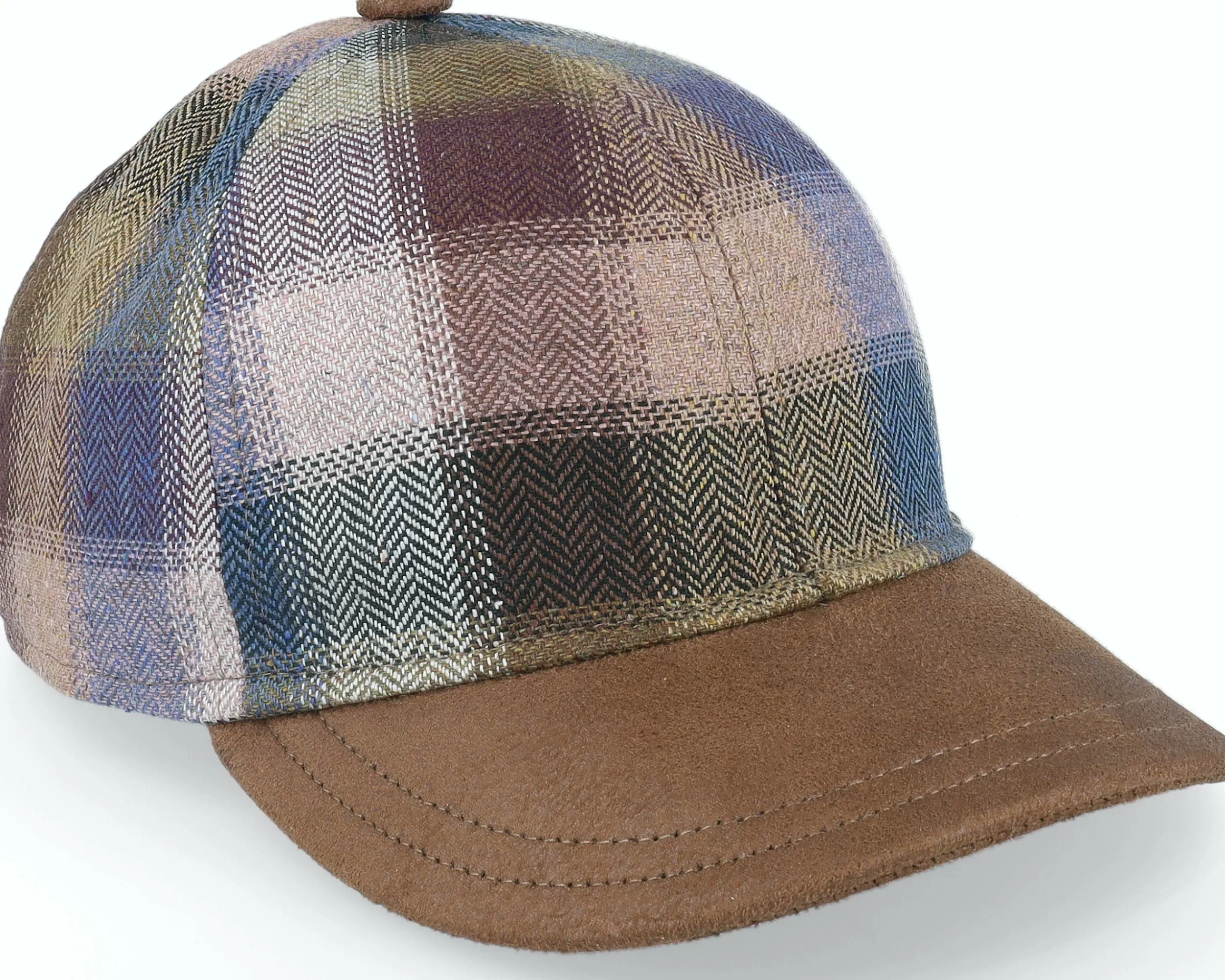 MJM Hats Baseball Silk Brown Check Fitted - -Unisex Fitted