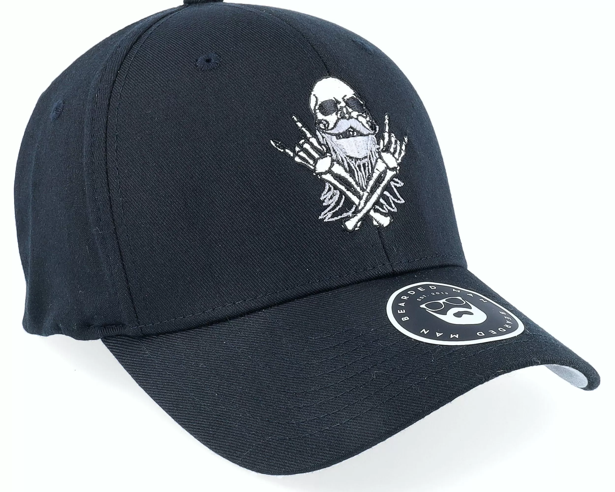 Bearded Man Bearded Rockstar Scull Black Flexfit - -Unisex Flexfit