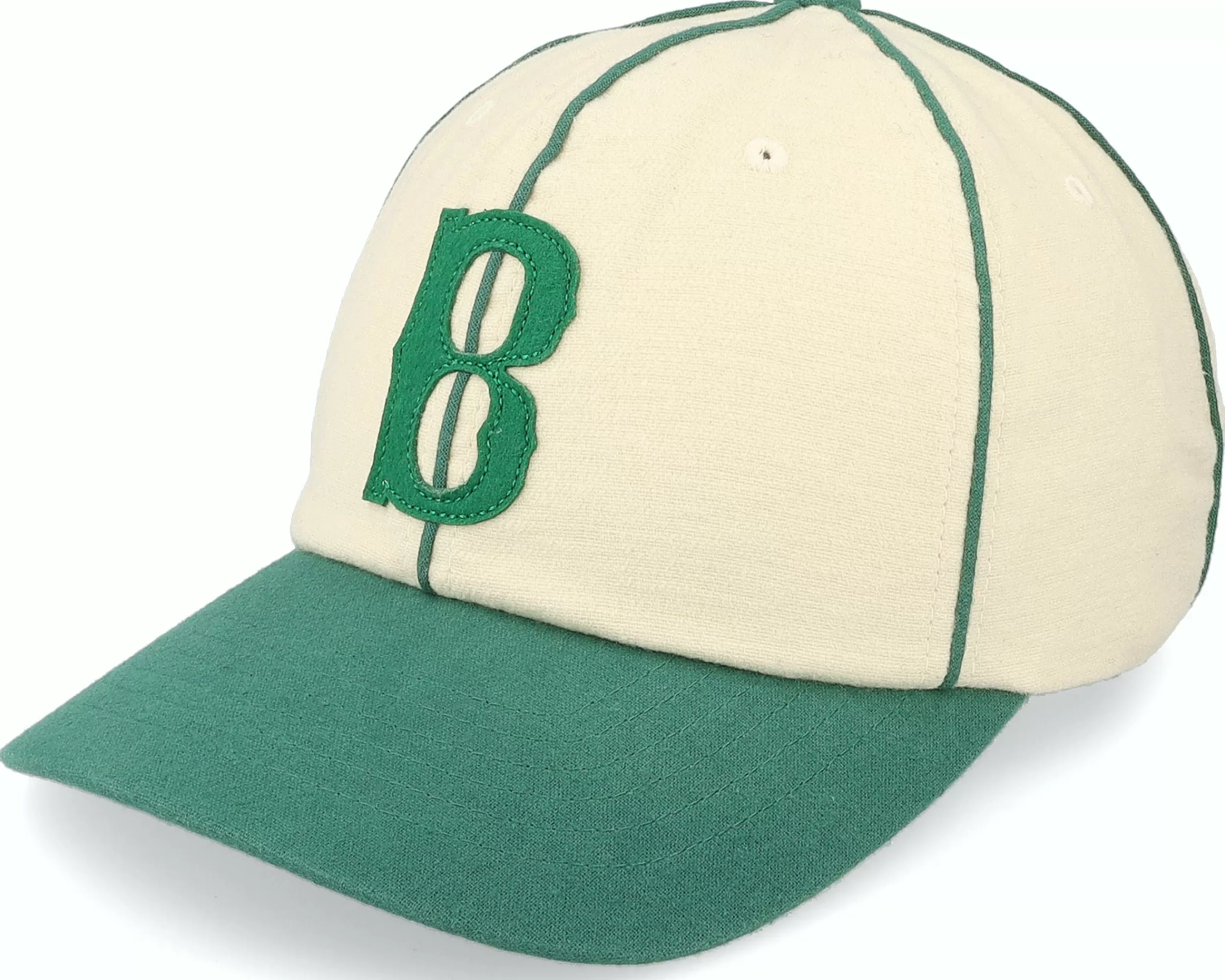 Brixton Big B Medium Profile Cap Off White/Kelly Green Dad Cap - -Unisex Dad Cap
