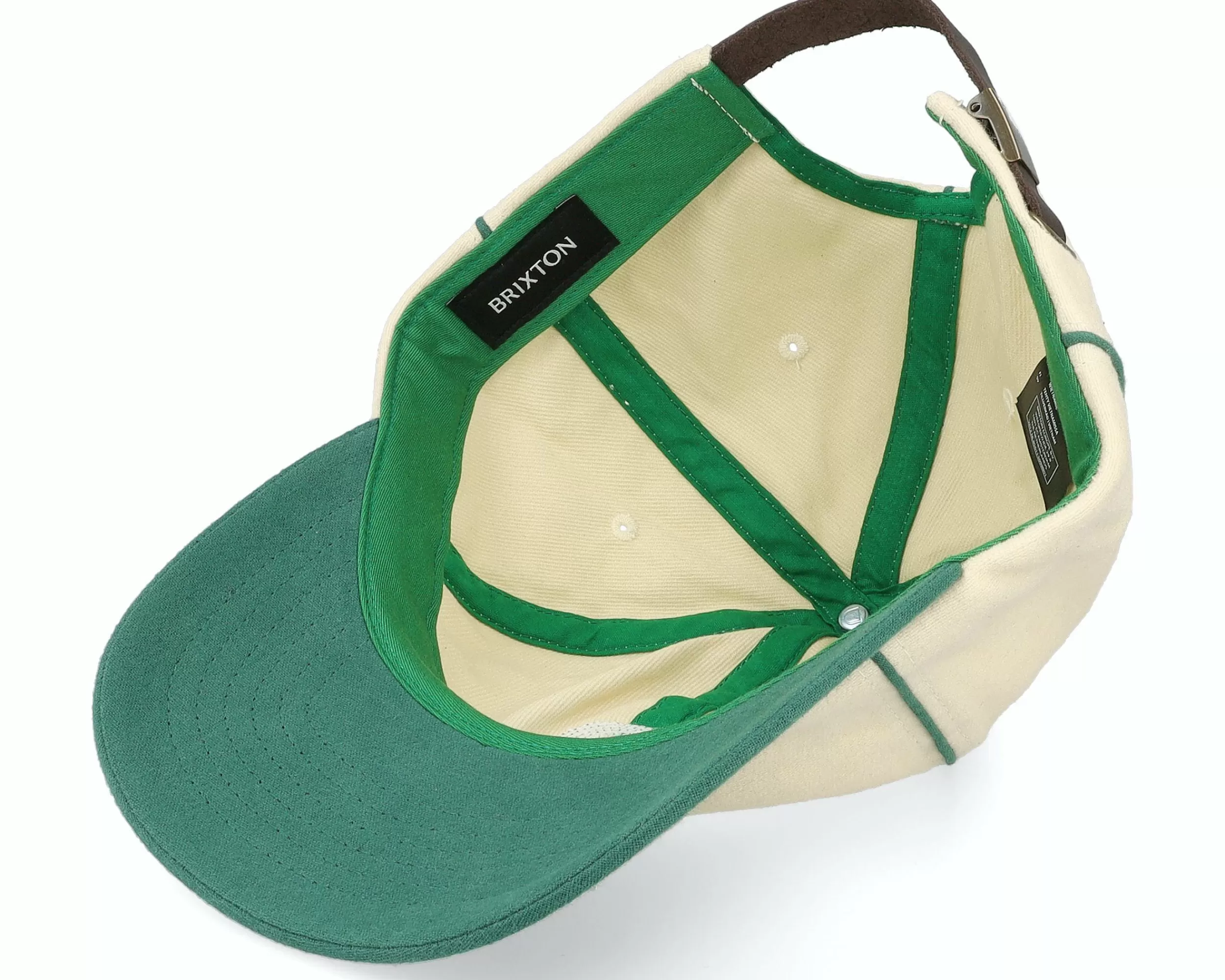 Brixton Big B Medium Profile Cap Off White/Kelly Green Dad Cap - -Unisex Dad Cap