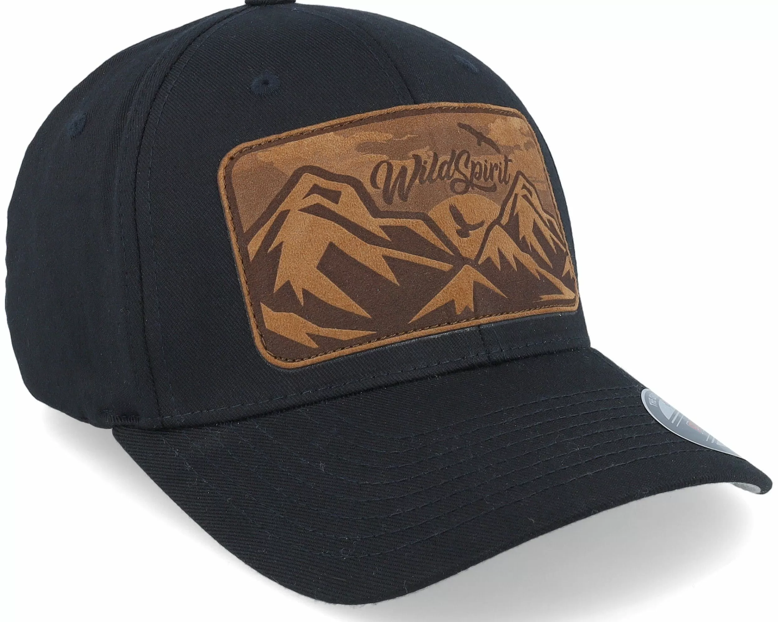 Wild Spirit Big Mountain & Birds Patch Black Flexfit - -Unisex Flexfit