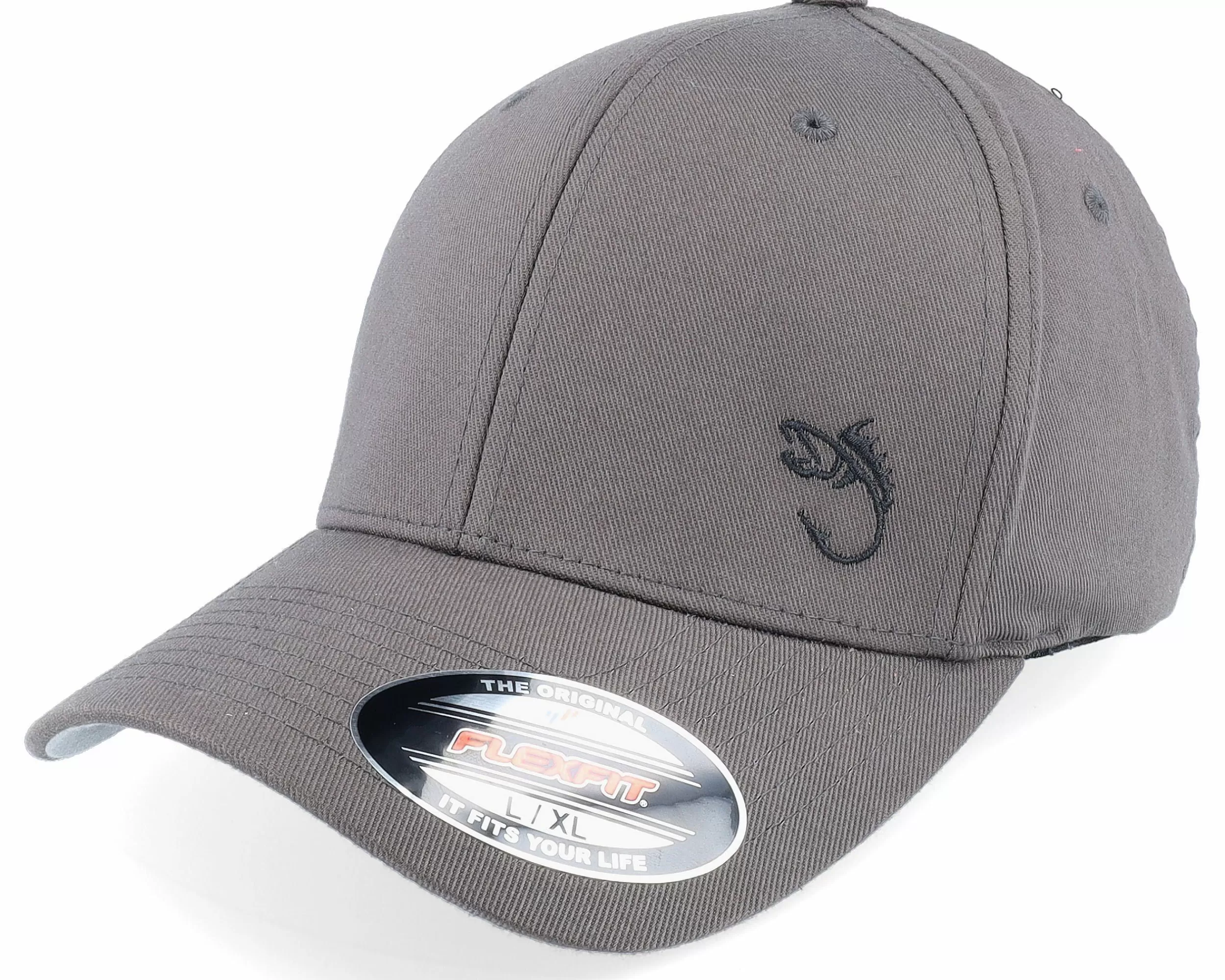 Skillfish Black Fish Hook Logo Dark Grey Flexfit - -Unisex Flexfit